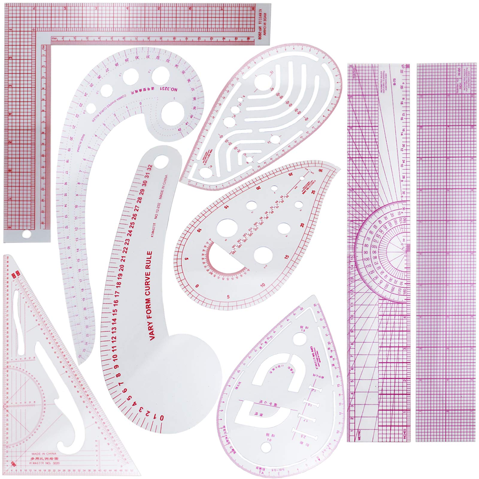 Pattern Sewing Rulers Set, 4 Styles Plastic Sew French Curve Ruler, Metric  Curve