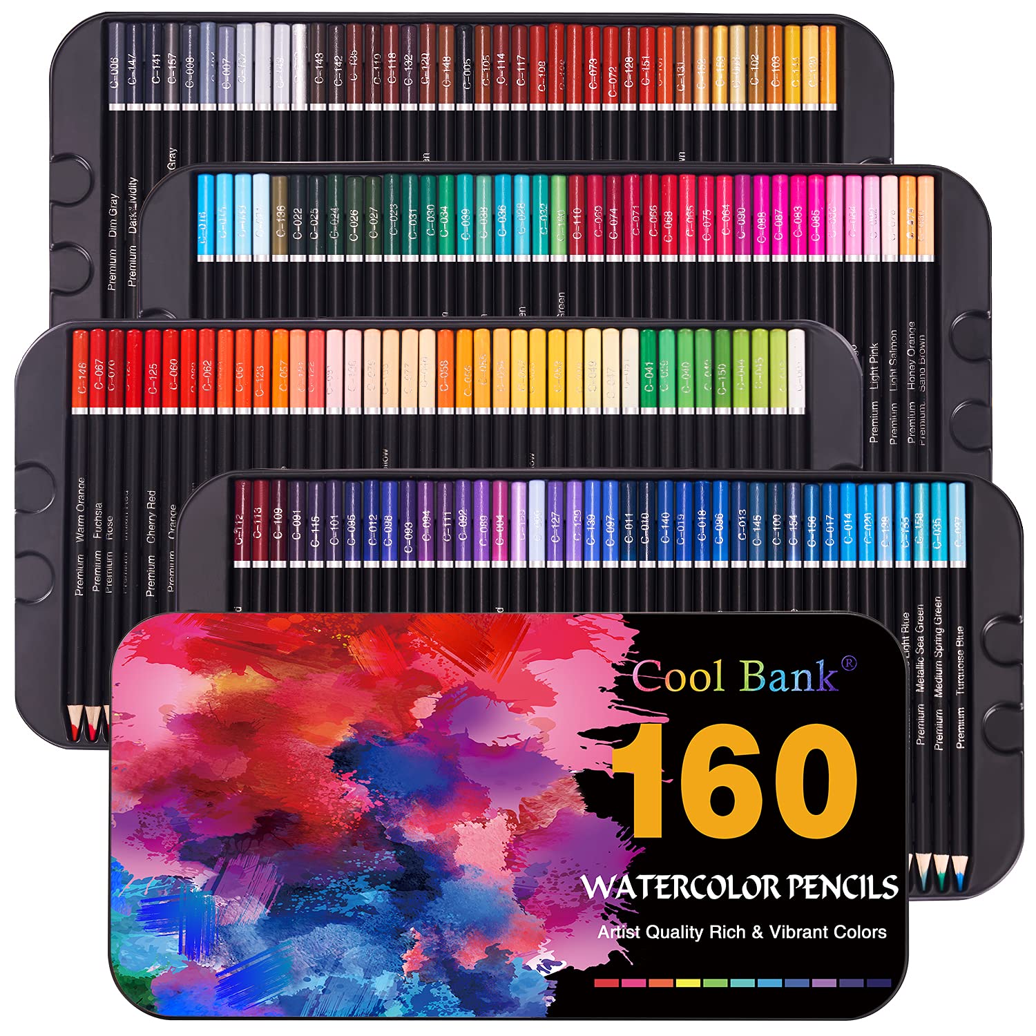 Colored Pencils,160 Colors Set,Soft Core,Oil Based Leads, Nontoxic,Art  Coloring Drawing Pencils for