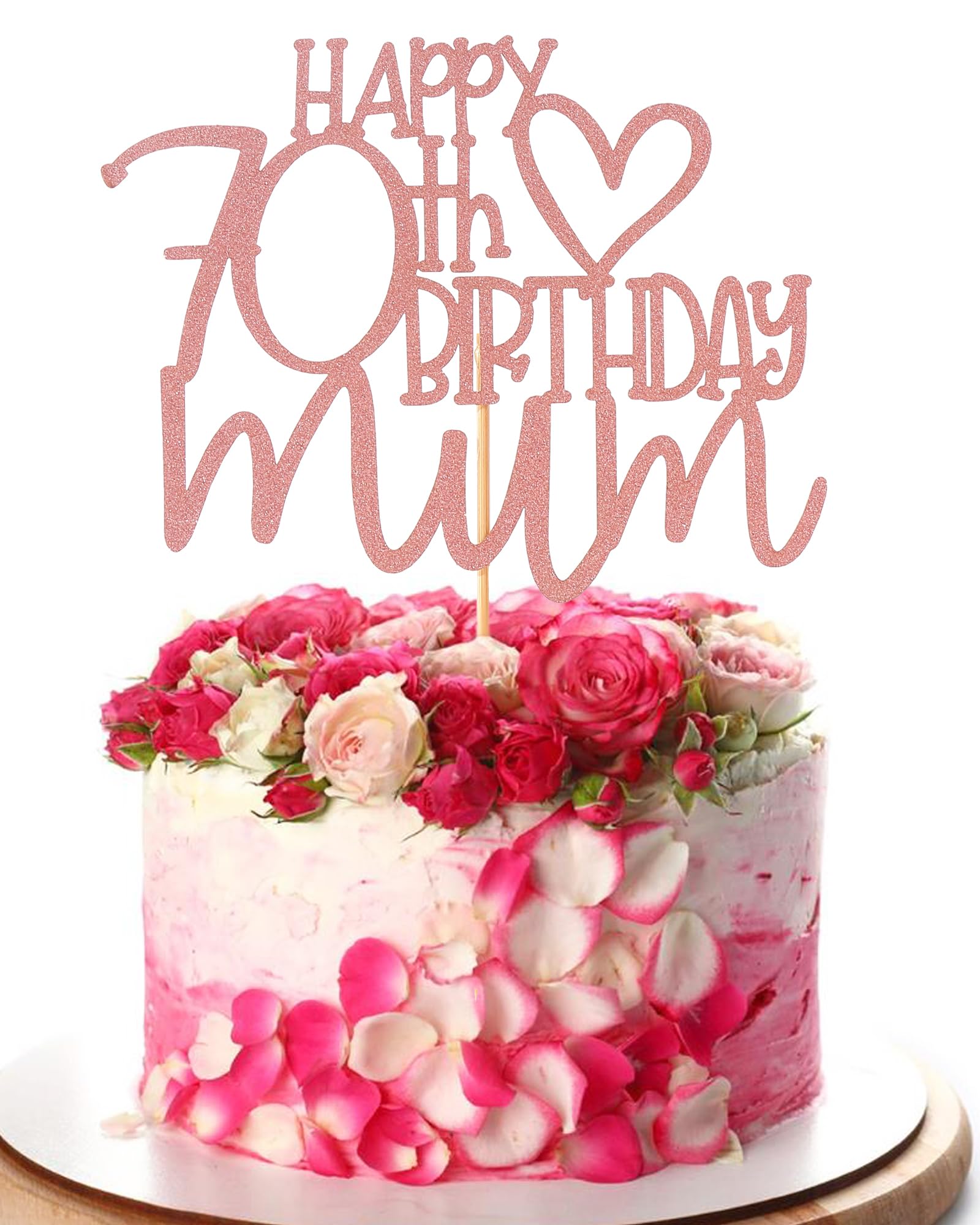 Happy 70th Birthday Mum Cake Topper - Mom Birthday Mother's Party ...