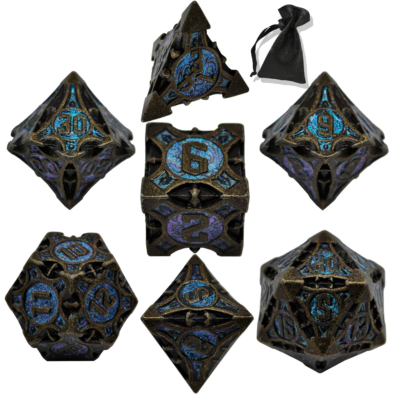  Metal dice Set D&D, Polyhedron DND Dungeons and Dragons Metal  DND dice Set, Suitable for Pathfinder RPG Shadow Run Savage World and Other Role-Playing  Game dice Sets : Toys & Games