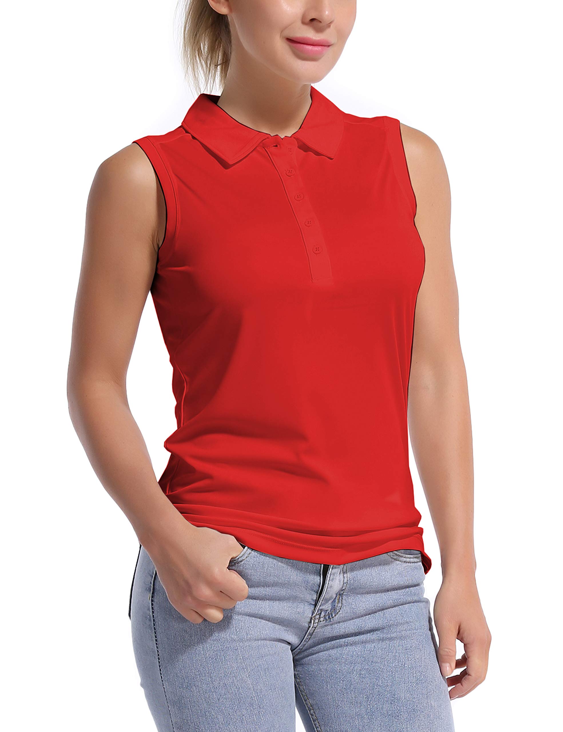 Women′ S Sleeveless Golf Dry Fit Polo Shirt Upf 50+ Athletic Tank