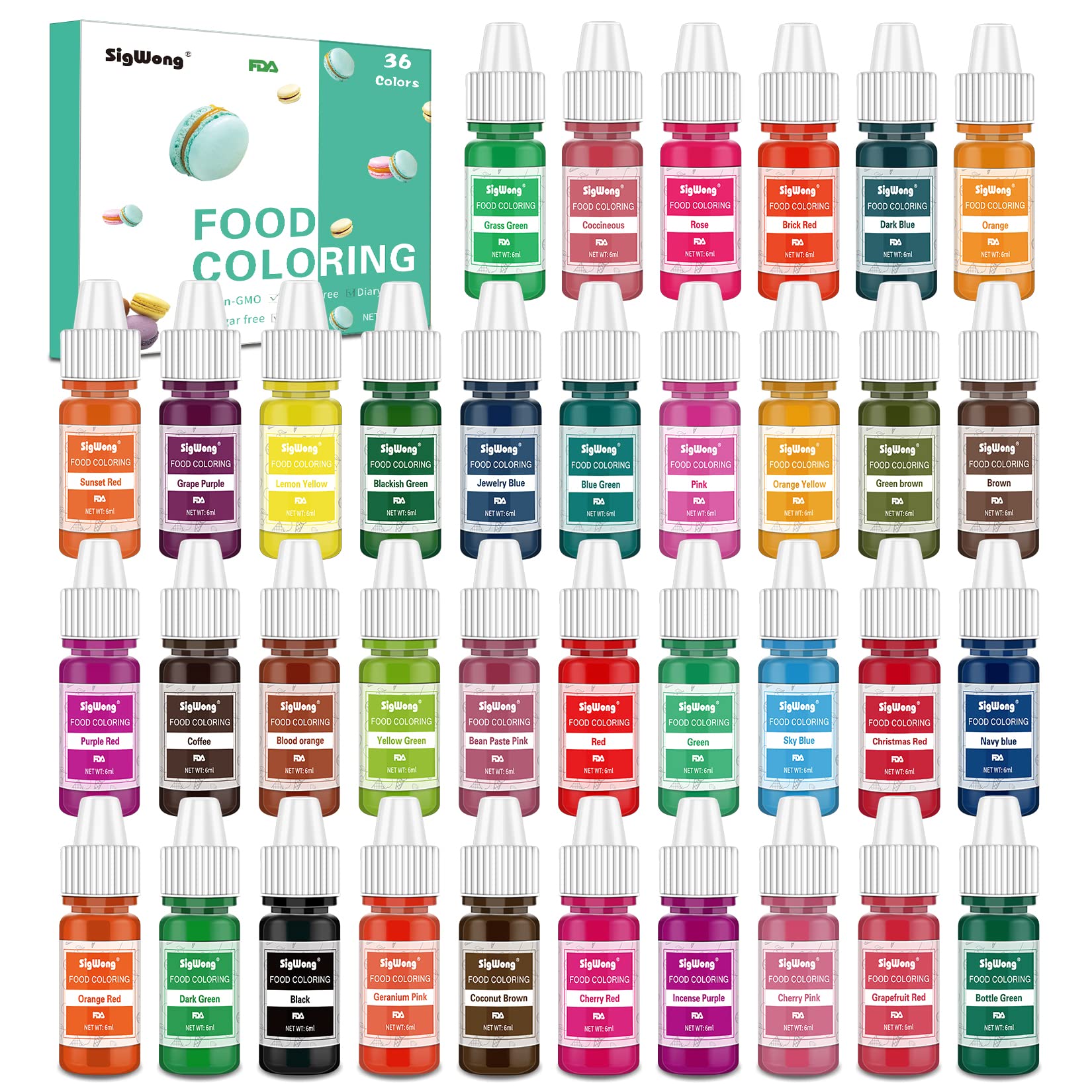 Food Coloring - 36 Color Concentrated Liquid Food Colouring Set - neon  Liquid Food Color Dye for Baking, Decorating, Icing, Cooking, Slime Making  Kit and DIY Cr…