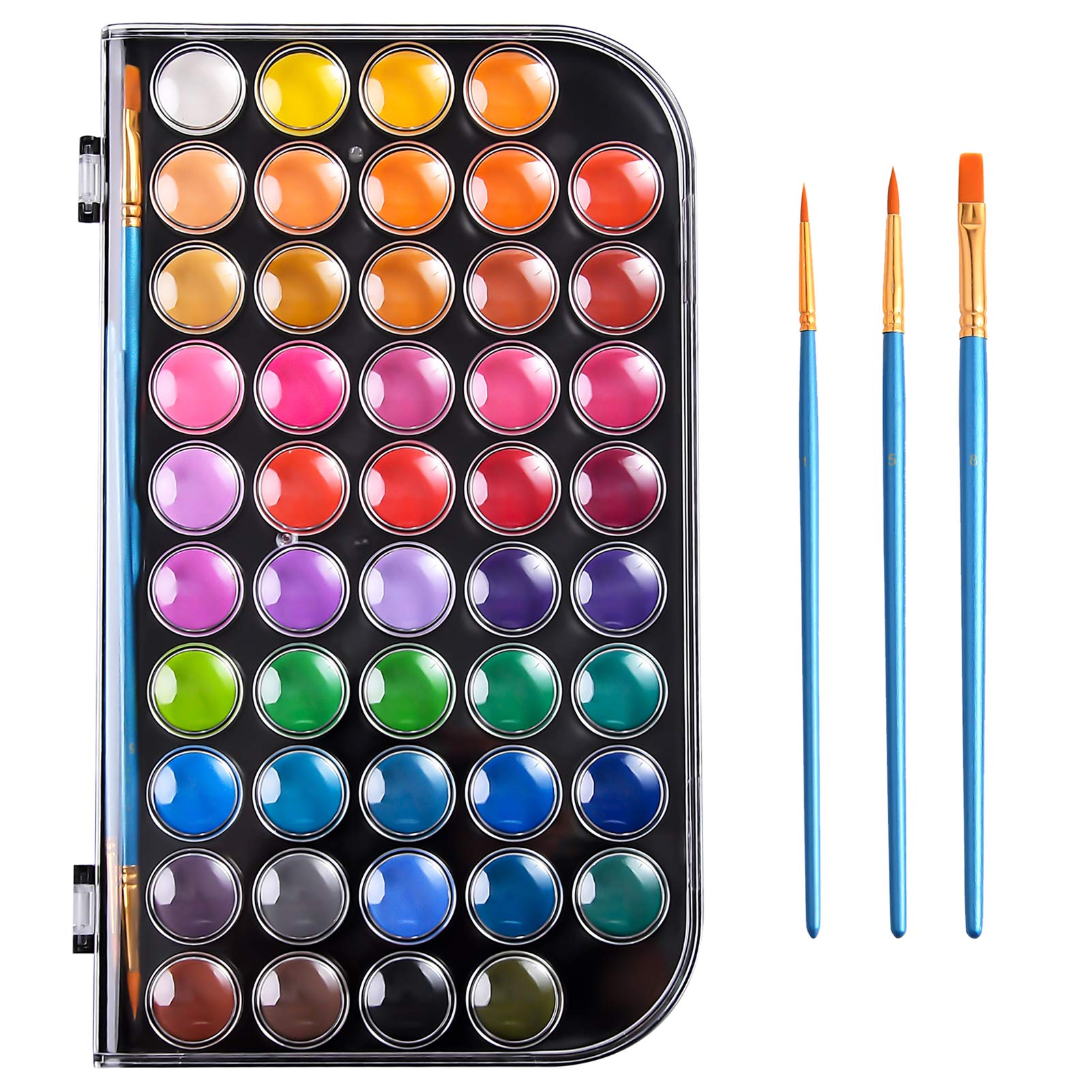 Upgraded 48 Colors Watercolor Paint Washable Watercolor Paint Set with 3  Paint Brushes and Palette Non-toxic Water Color Paints Sets for Kids Adults  Beginners and Artists Make Your Painting Talk