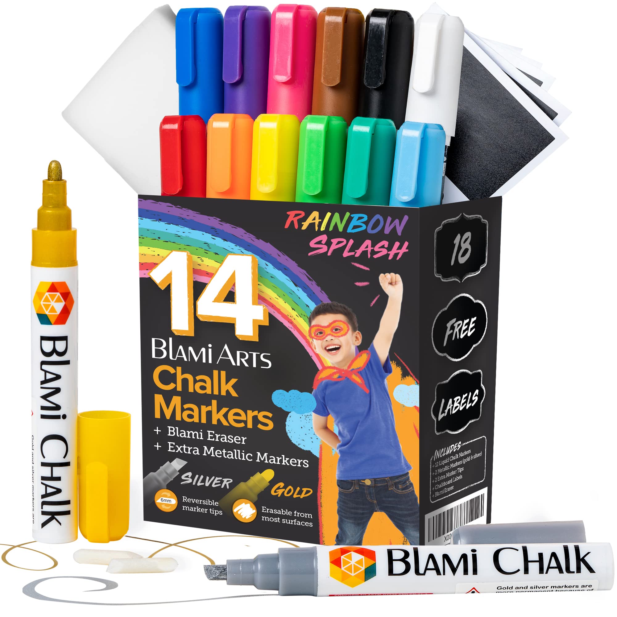 8 Pack Neon Liquid Chalk Markers For Blackboards Erasable Washable