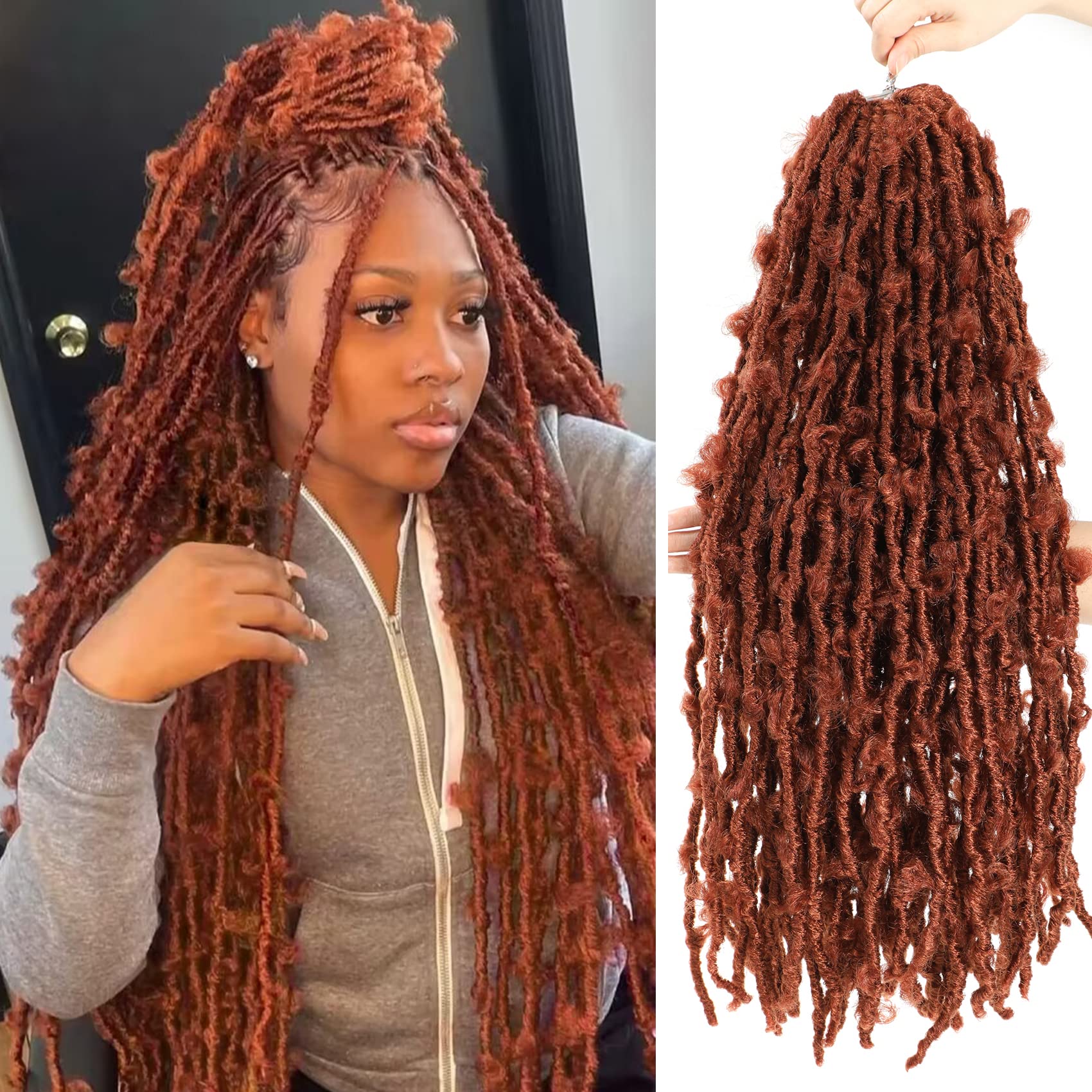 Women Synthetic Faux Locs Crochet Braids Hair Dreadlocks Dark Brown  Extensions