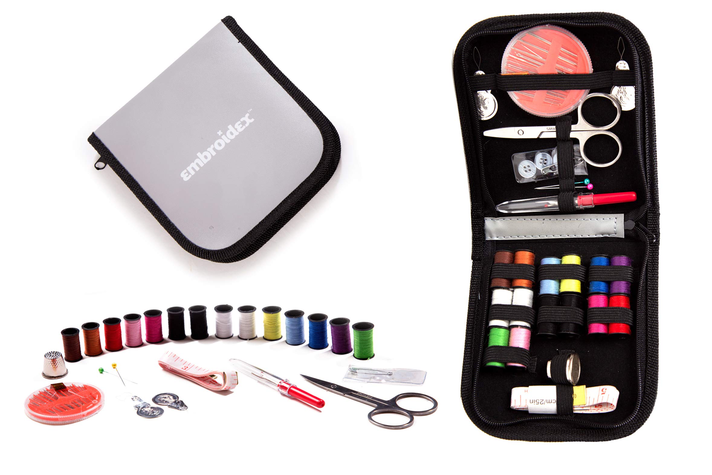 Embroidex Sewing Kit for Home, Travel & Emergencies - Filled with Quality  Notions Scissor & Thread - Great Gift