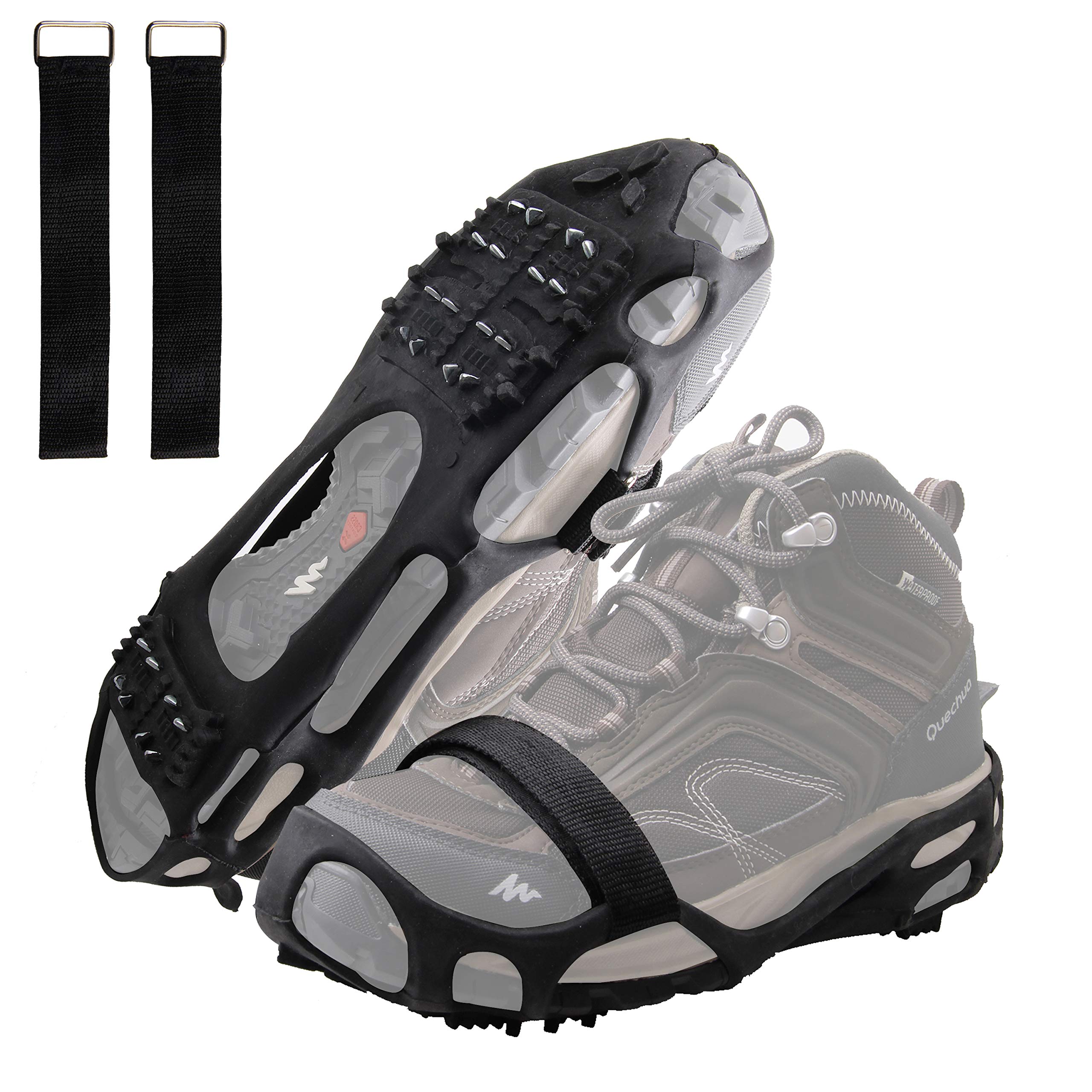 Ice Cleats Snow Traction Cleats Crampon for Walking on Snow and Ice Non-Slip  Overshoe Rubber