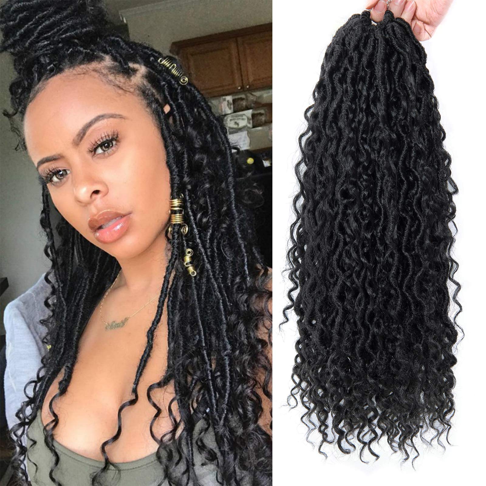 4 Packs Goddess Faux Locs Crochet Hair Goddess Locs Crochet Hair Culy Boho  Style Braids