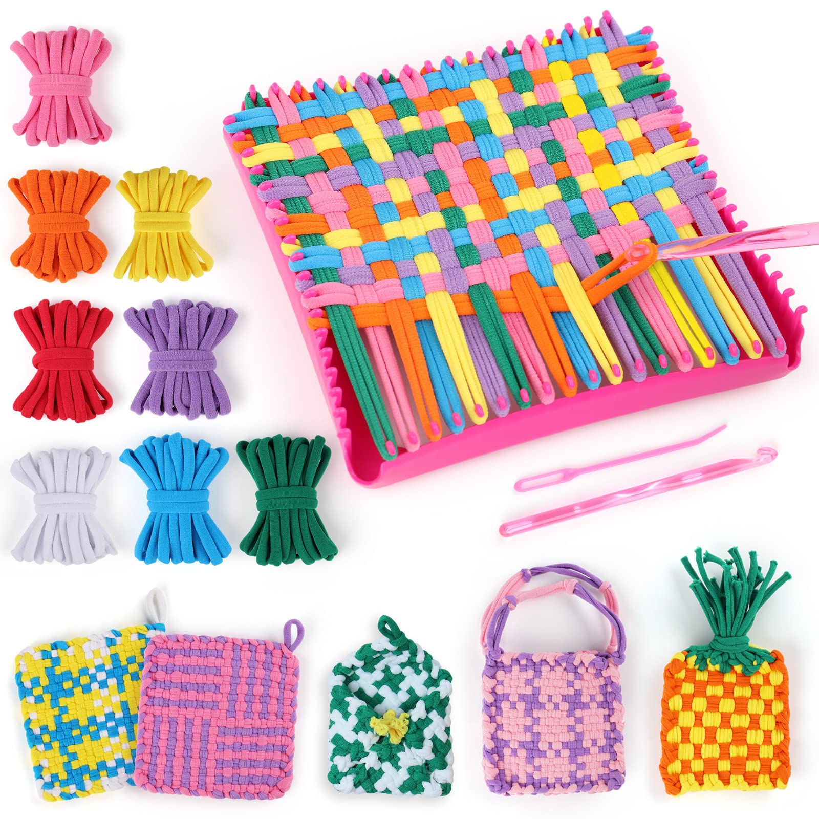 Weaving Loom Kit Toys for Kids Multi-Color Weaving Craft Loops