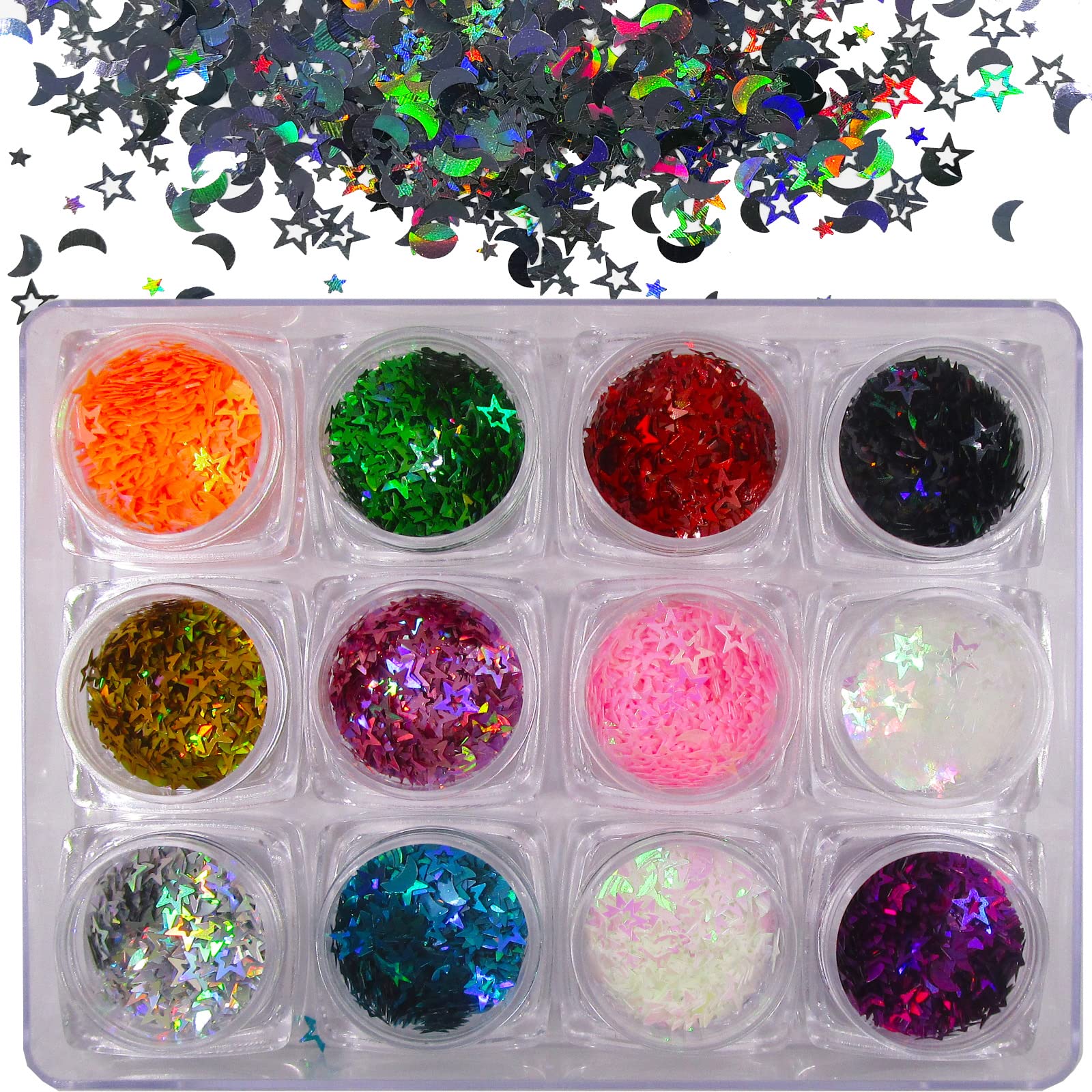 3mm Moons, Glow In The Dark, Glitter, Confetti, Nail Deco, Resin Fille –  Overtime Glitter