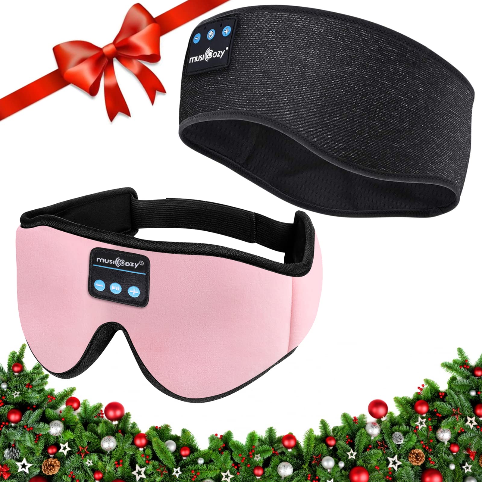 MUSICOZY + Sleep Headphones 3D Bluetooth 5.0 Wireless Sleep Mask