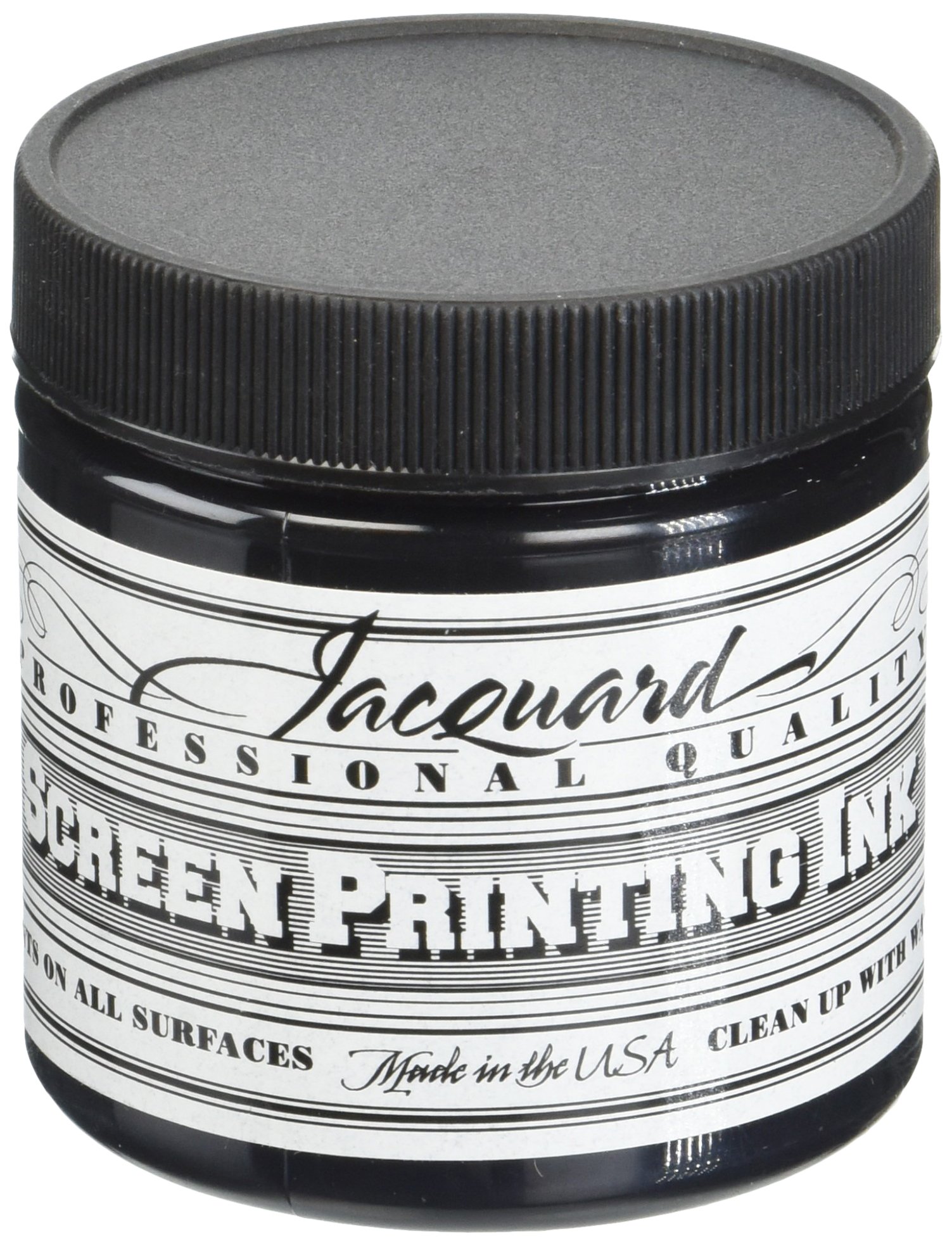 Jacquard Professional Screen Print Ink Water-Soluable 4oz Jar Black (117)