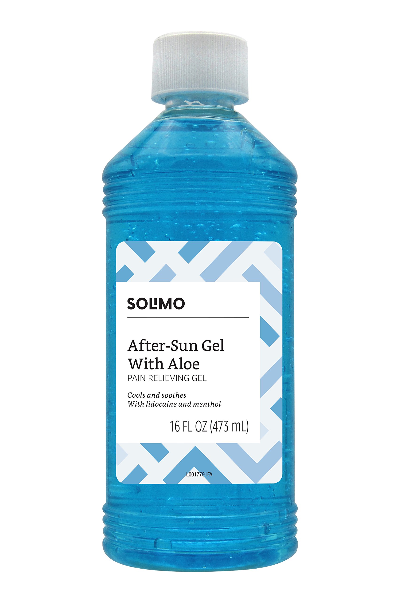 Amazon Brand Solimo After Sun Gel with Aloe, Lidocaine and Menthol, 16 Fluid Ounce (1 Pack) 16