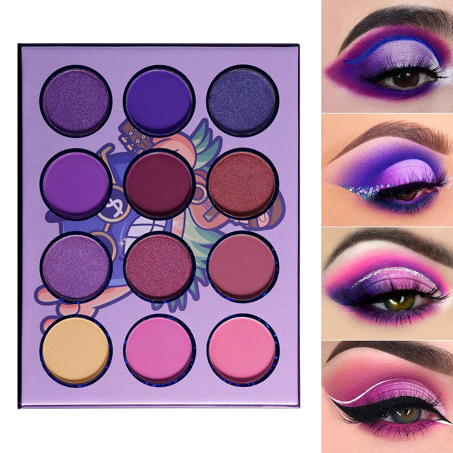 アイシャドウ BBA Palette & LILA Palette DE'LANCI Hawaii Blueberry Purple Eyeshadow Palette- 12
