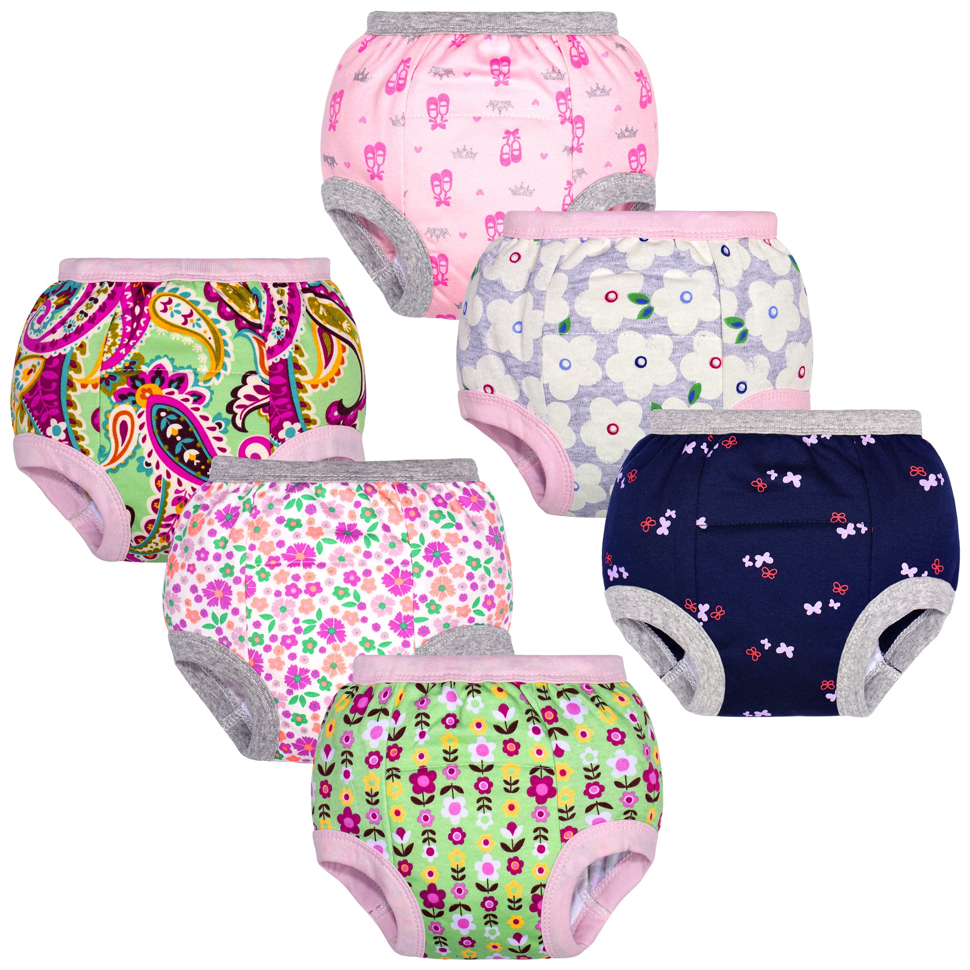  Potty Training Underwear, 100% Cotton Absorbent Unisex  Toddler Pee Pants For Boys & Girls, 12-24 Months