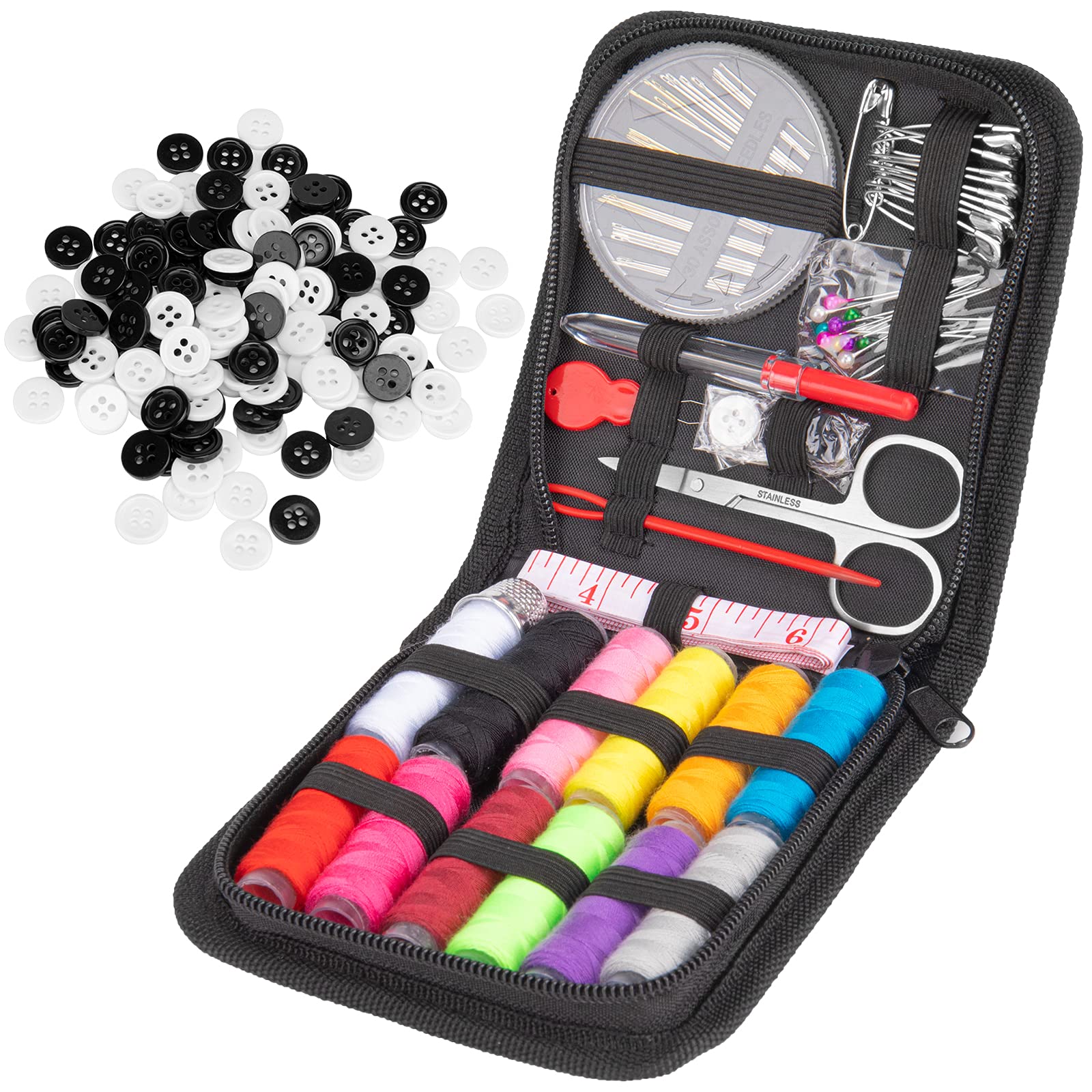 208 Pcs Premium Sewing Kit for Traveler, Adults and Beginners, Botober DIY Sewing  Supplies Organizer Filled