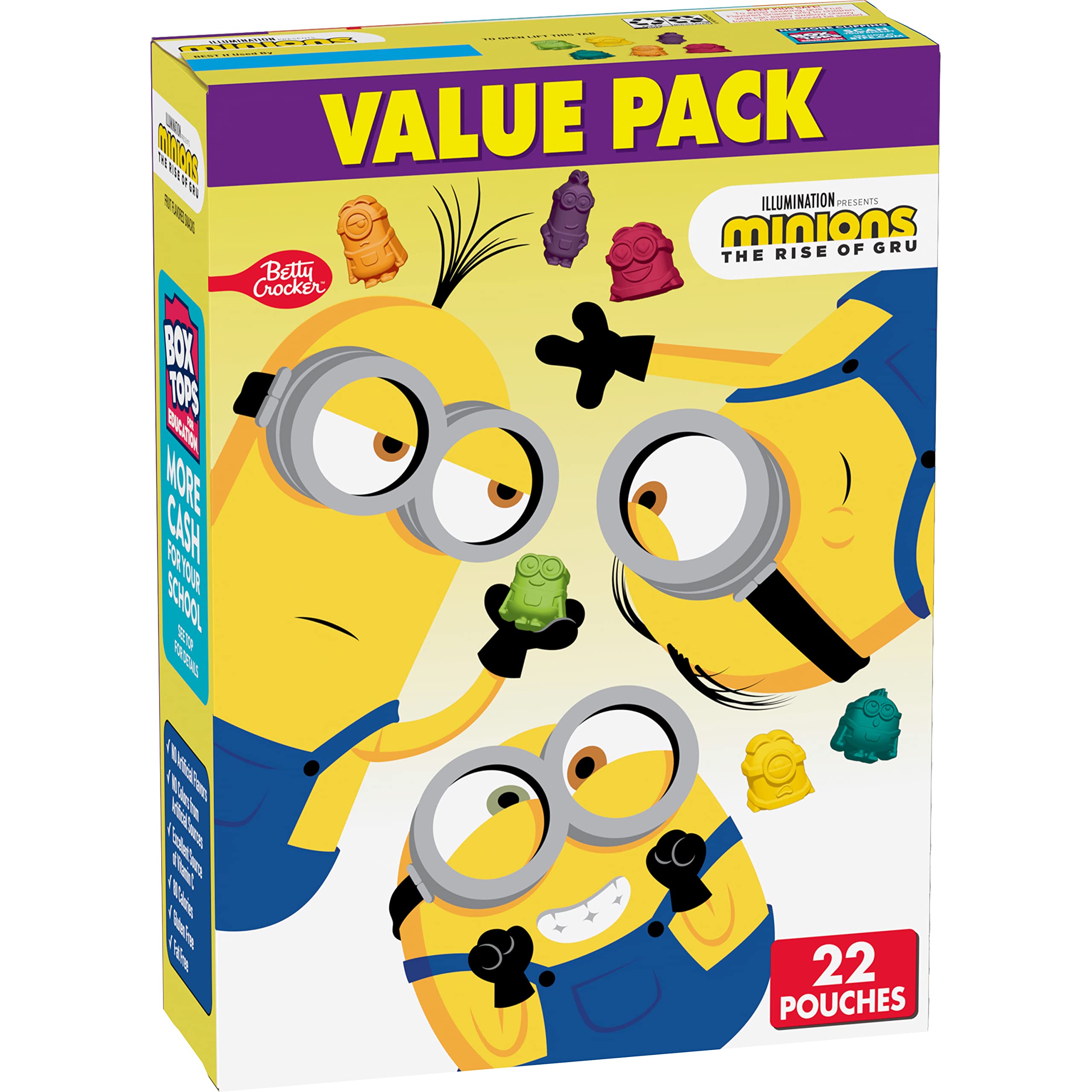 Minions Gummy Treat Pouches Fruit Flavored Snacks, Value Pack (22 ct)
