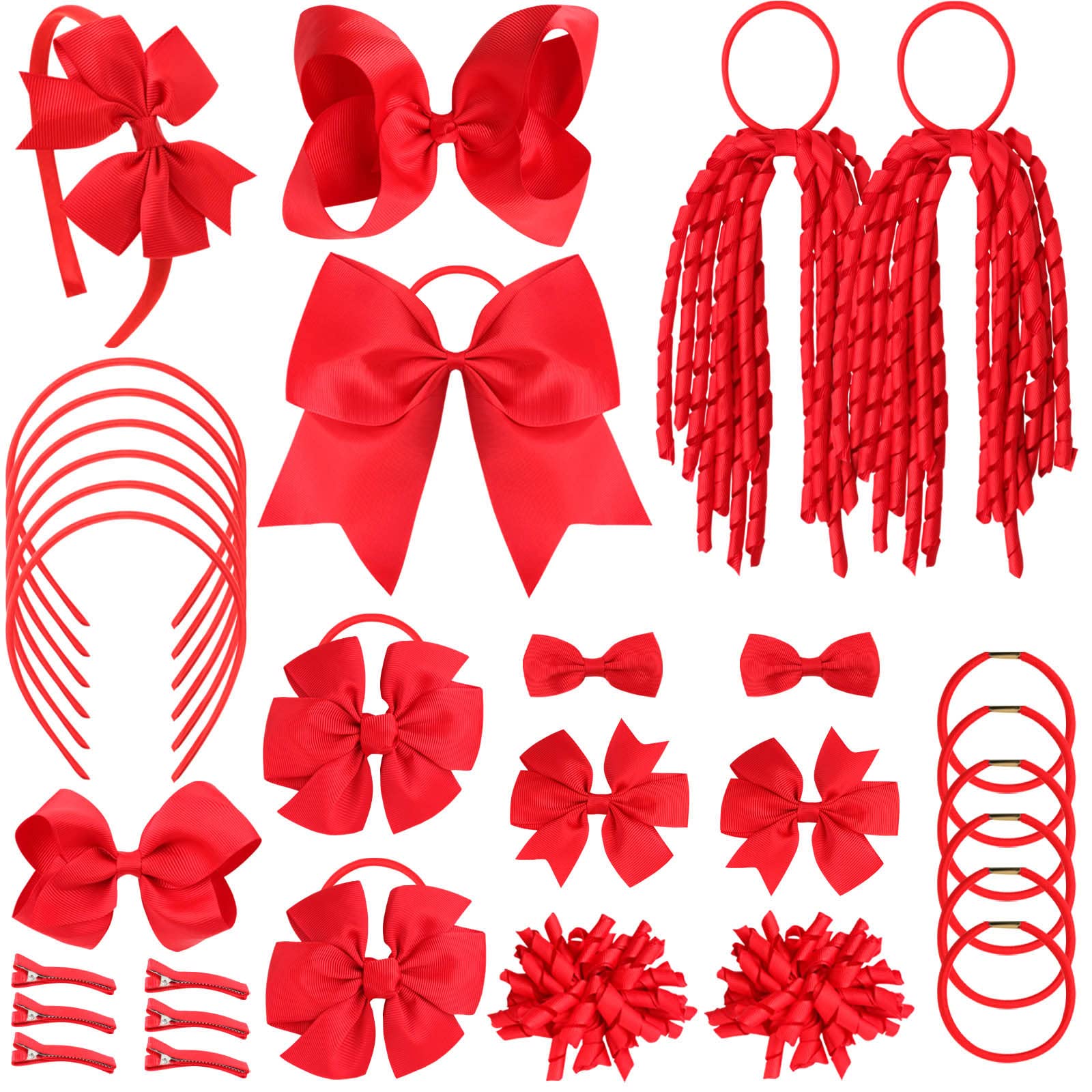 Red Hair Bows for Girls, Red Hair Bow, Red Hair Clip, Cosplay Hair Bows,  Kawaii Hair Accessory, Cheer Bows, Dance Bows, Big Bows -  Norway