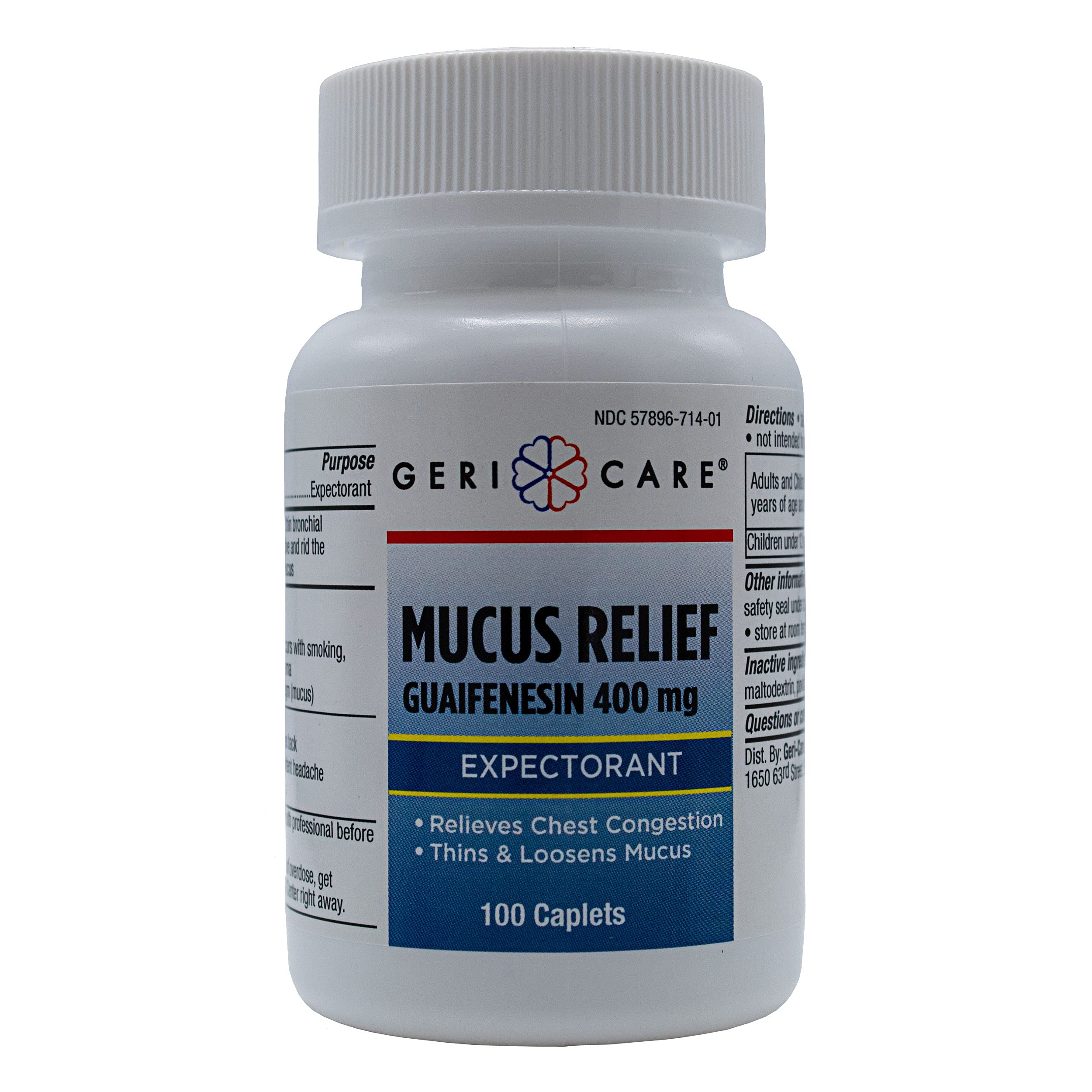 GeriCare Mucus Relief Caplets Relieve Chest Congestion Thin Mucus GeriCare Mucus Relief Caplets Relieve Chest Congestion Thin Mucus