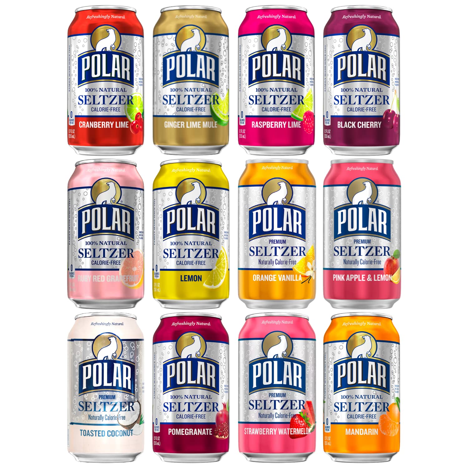 Polar Seltzer Water Assorted 12 Pack 12 Flavor Variety 12 Fl Oz Cans Polar Seltzer Water Assorted 12 Pack 12 Flavor Variety 12 Fl Oz Cans