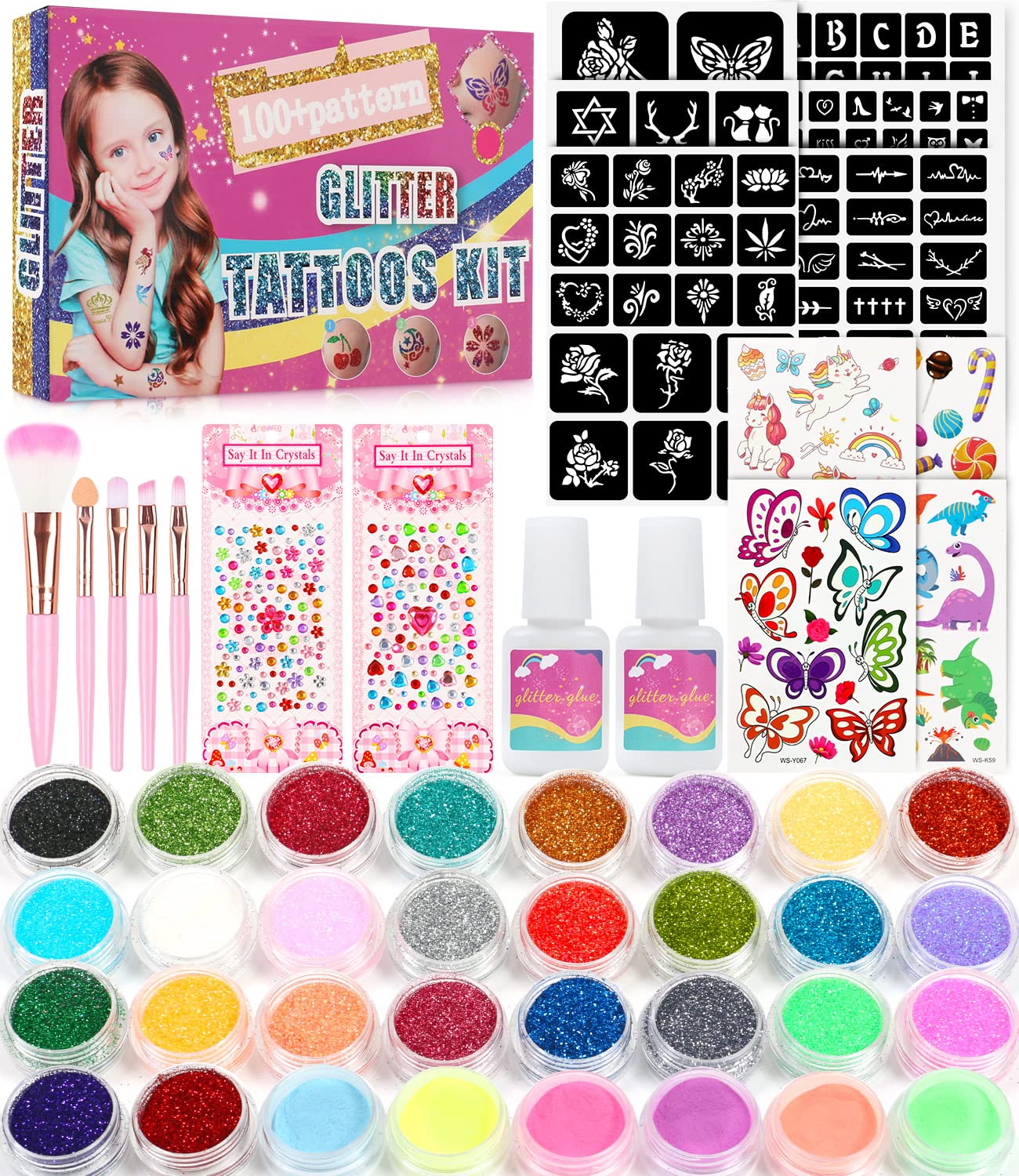 Glitter Tattoo Kit for Girls