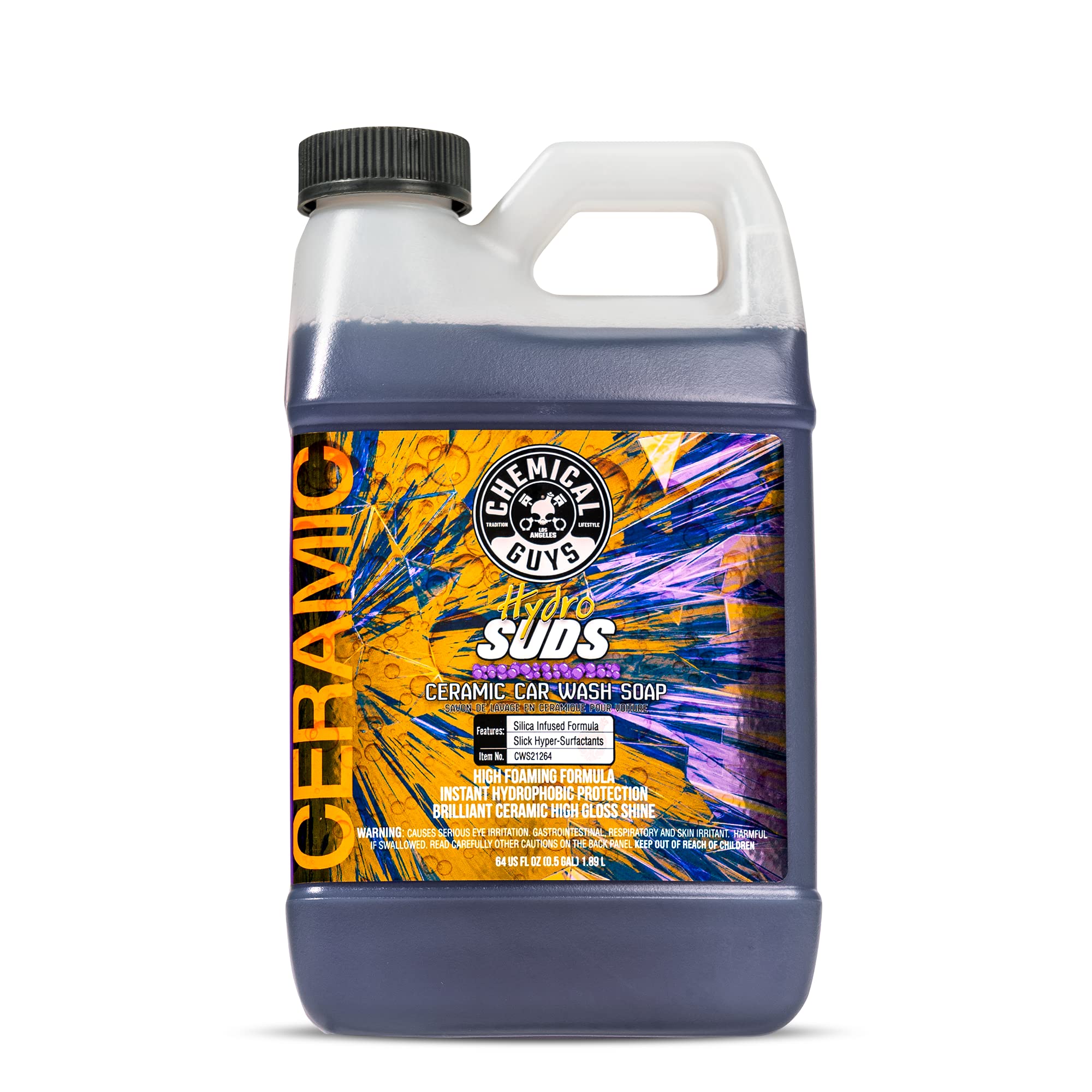 Chemical Guys CWS21264 HydroSuds Ceramic SiO2 Shine High Foaming Car Wash  Soap (Works with Foam Cannons, Foam Guns or Bucket Washes) for Cars,  Trucks, Motorcycles, RVs & More, 64 fl oz, Berry