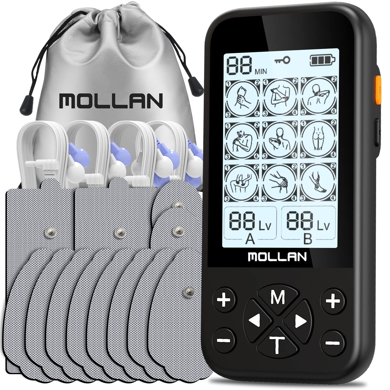 EMS TENS Unit Muscle Stimulator, 36 Modes Dual Channel Electronic Pulse  Massager For Pain Relief/Management & Muscle Strength Rechargeable TENS  Machine With 8 Pcs Electrode Pads