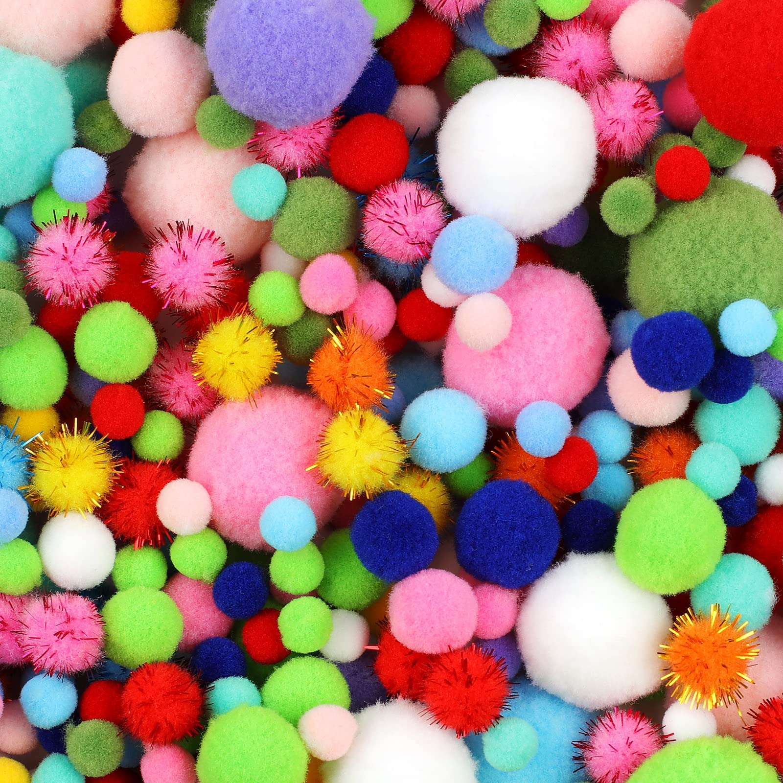 Gemscream 100 Pcs Large Yarn Pom Poms For Crafts 2 Inch 10 Colors Acrylic Yarn Balls Fuzzy Pompoms DIY Large Pom Pom Balls For Hats Handmade Arts Holiday Party Hanging Decorations