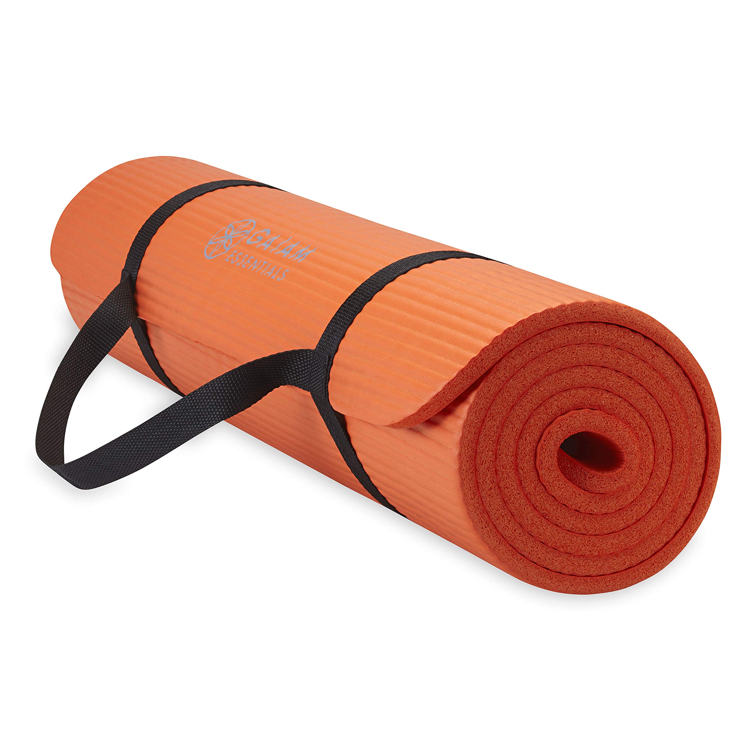Gaiam Essentials Thick Yoga Mat Fitness & Exercise Mat with Easy-Cinch Yoga  Mat Carrier Strap, 72L x 24W x 2/5 Inch Thick Orange