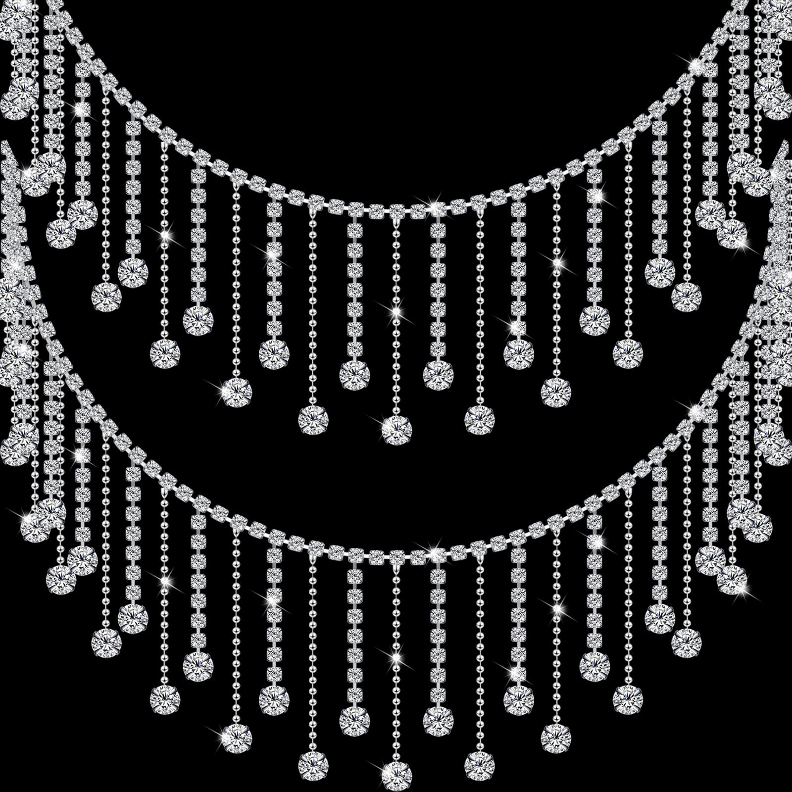  Rhinestone Fringe Rhinestone Trim Rhinestone Tassel