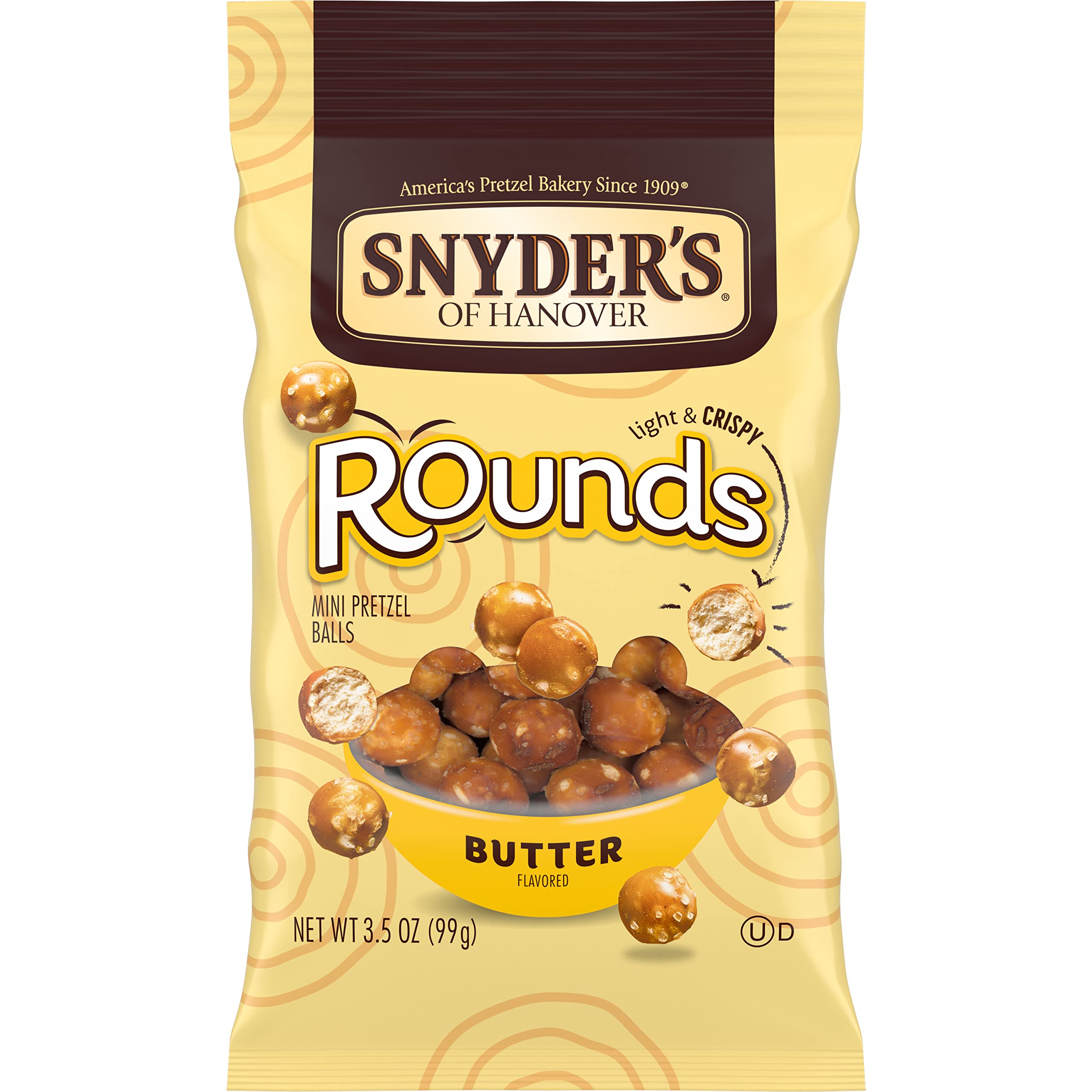 Snyders of Hanover Rounds Milk Chocolate Pretzel Ball, 3.5 Ounce -- 8 per  Case.