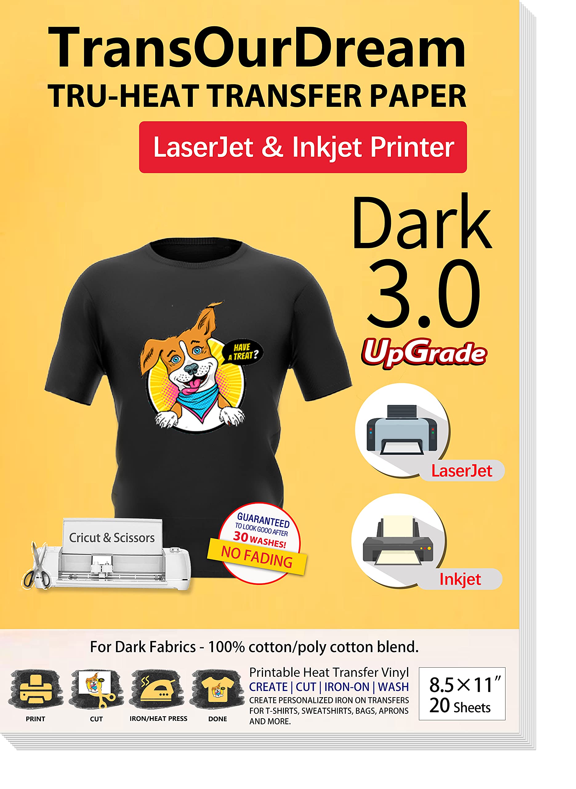 Cricut Alternative? Dark Fabric Transfer Paper Iron-on T-Shirt