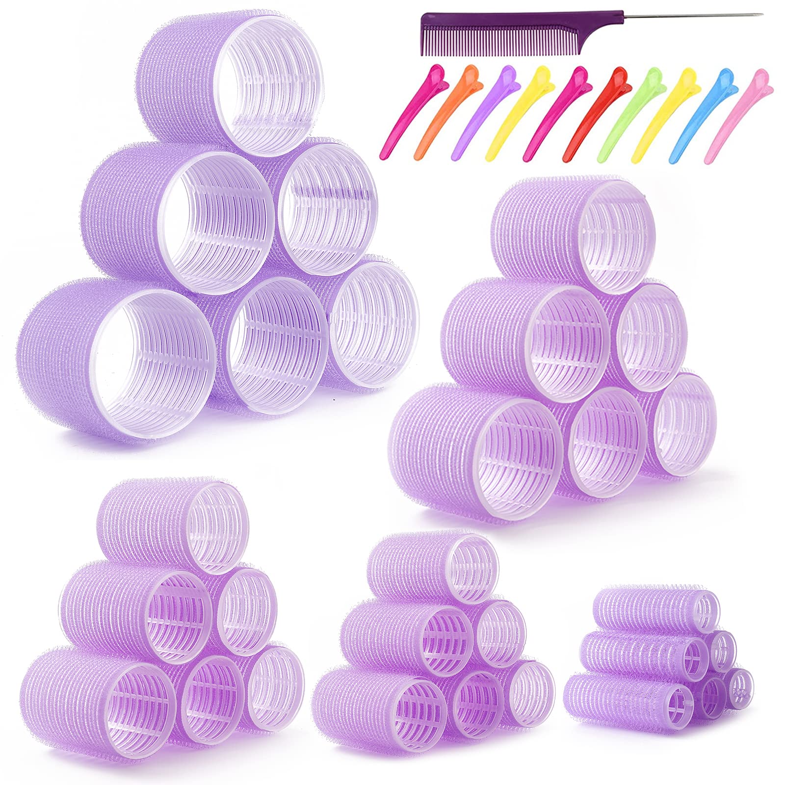 40 Pack Hair Rollers, Jumbo Hair Rollers Hair Curlers. 2.5 inch Velcro
