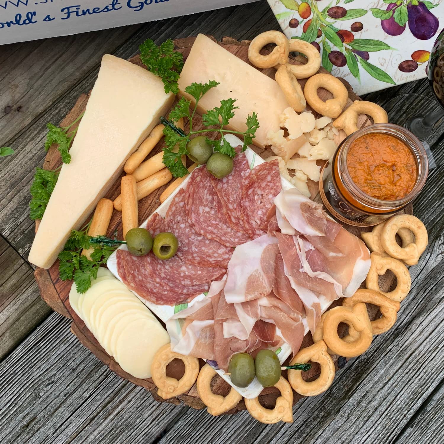  Deluxe Meat & Cheese Lovers Sampler Tray - Meat & Cheese Gift  - Meat & Cheese Charcuterie : Grocery & Gourmet Food