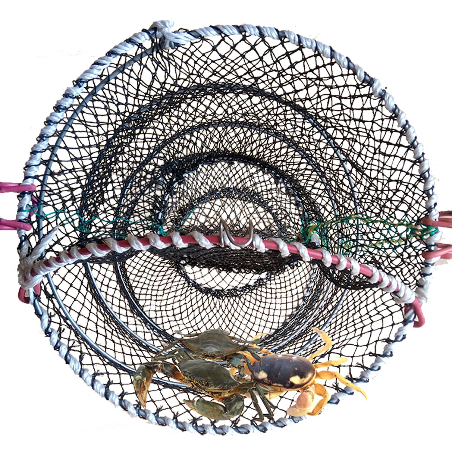 AncBace Crab Trap Fishing Traps Line Net Fishing Accessories Lobster Shrimp  Cage Bait Case Poetable Folded