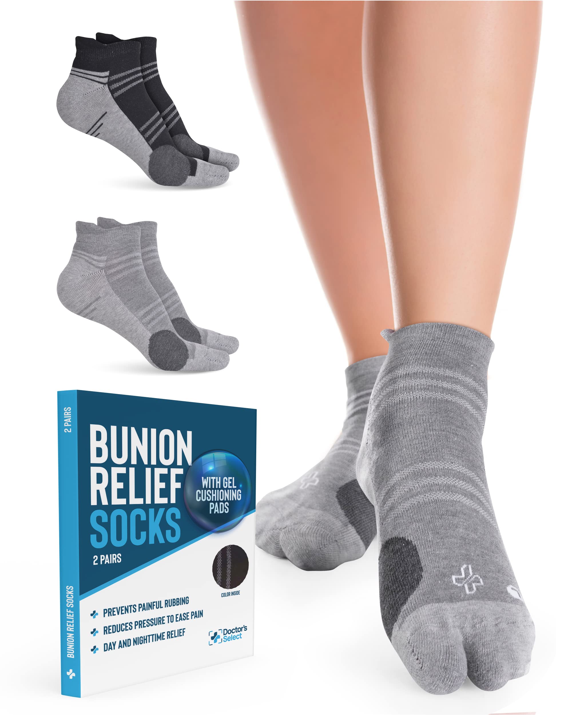 Doctor's Select Bunion Relief Socks 2 Pairs - Bunion Socks for Women and  Men