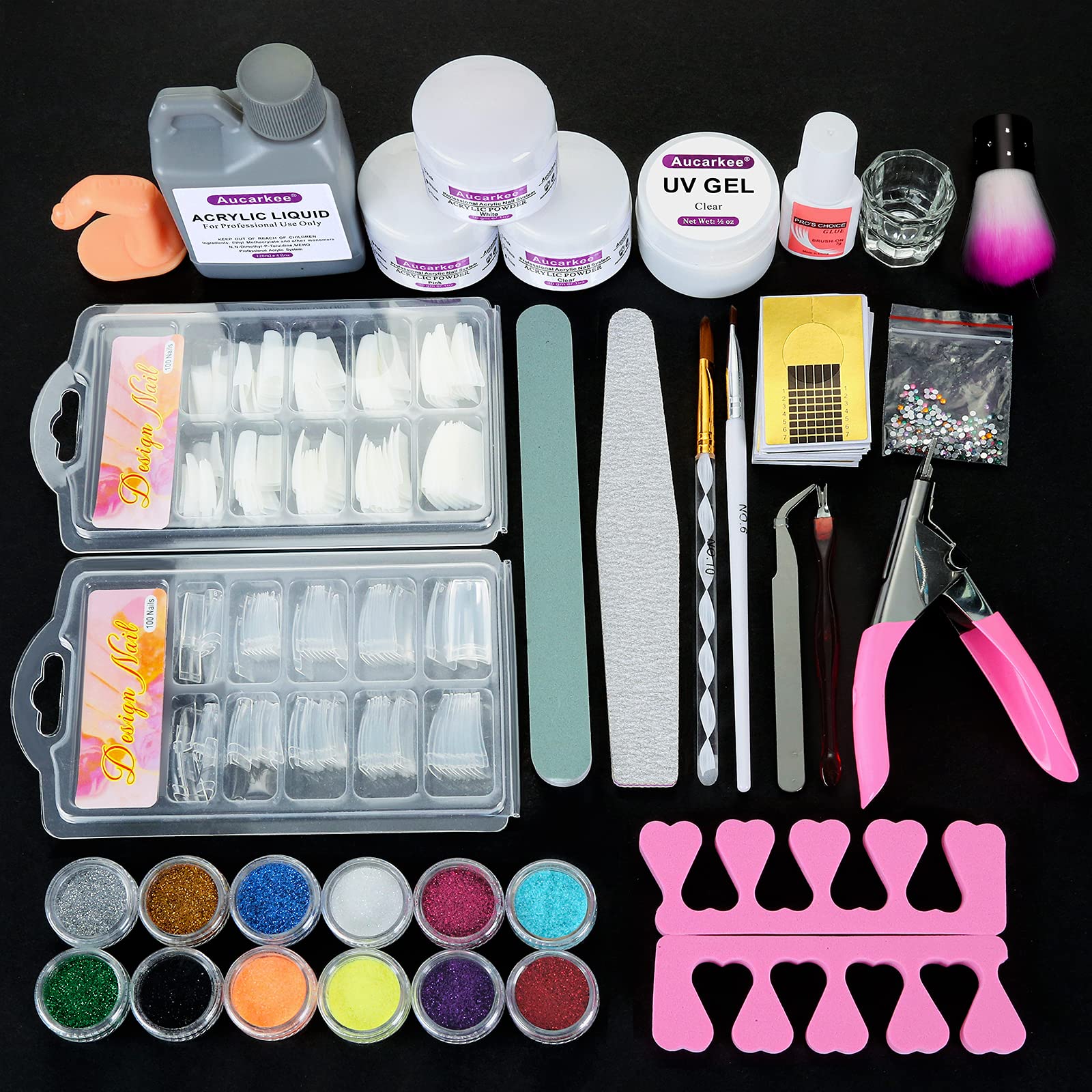 Acrylic Nail Kit with Acrylic Liquid & Nail Glue, Nail Kit Set