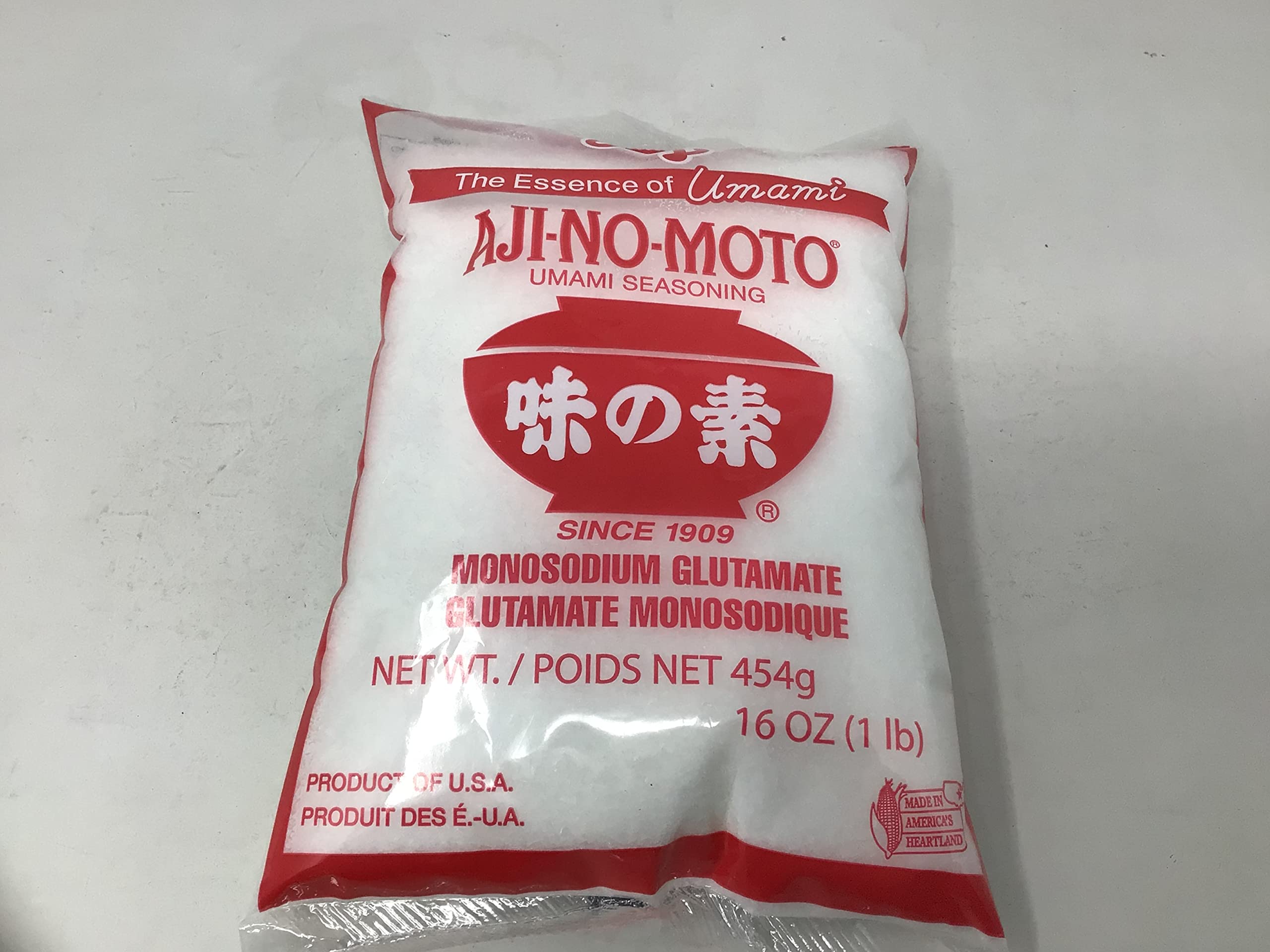16oz Ajinomoto Umami Seasoning, MSG Monosodium Glutamate, Made in USA,  Naturally Delicious (One Bag per order)