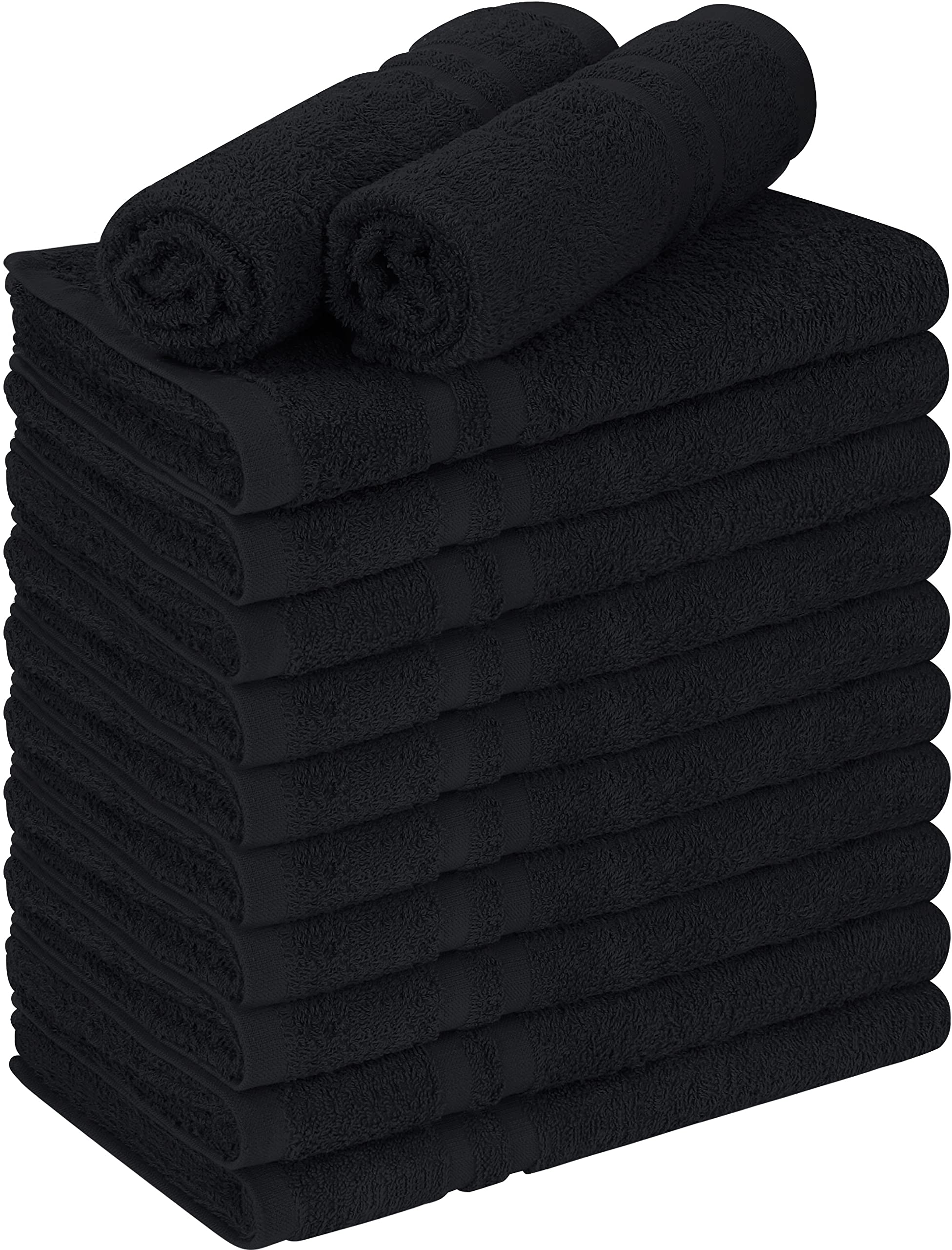Utopia Towels Cotton Bleach Proof Salon Towels (16x27 inches) - Bleach Safe  Gym Hand Towel (12 Pack, Black) 12 Pack Black