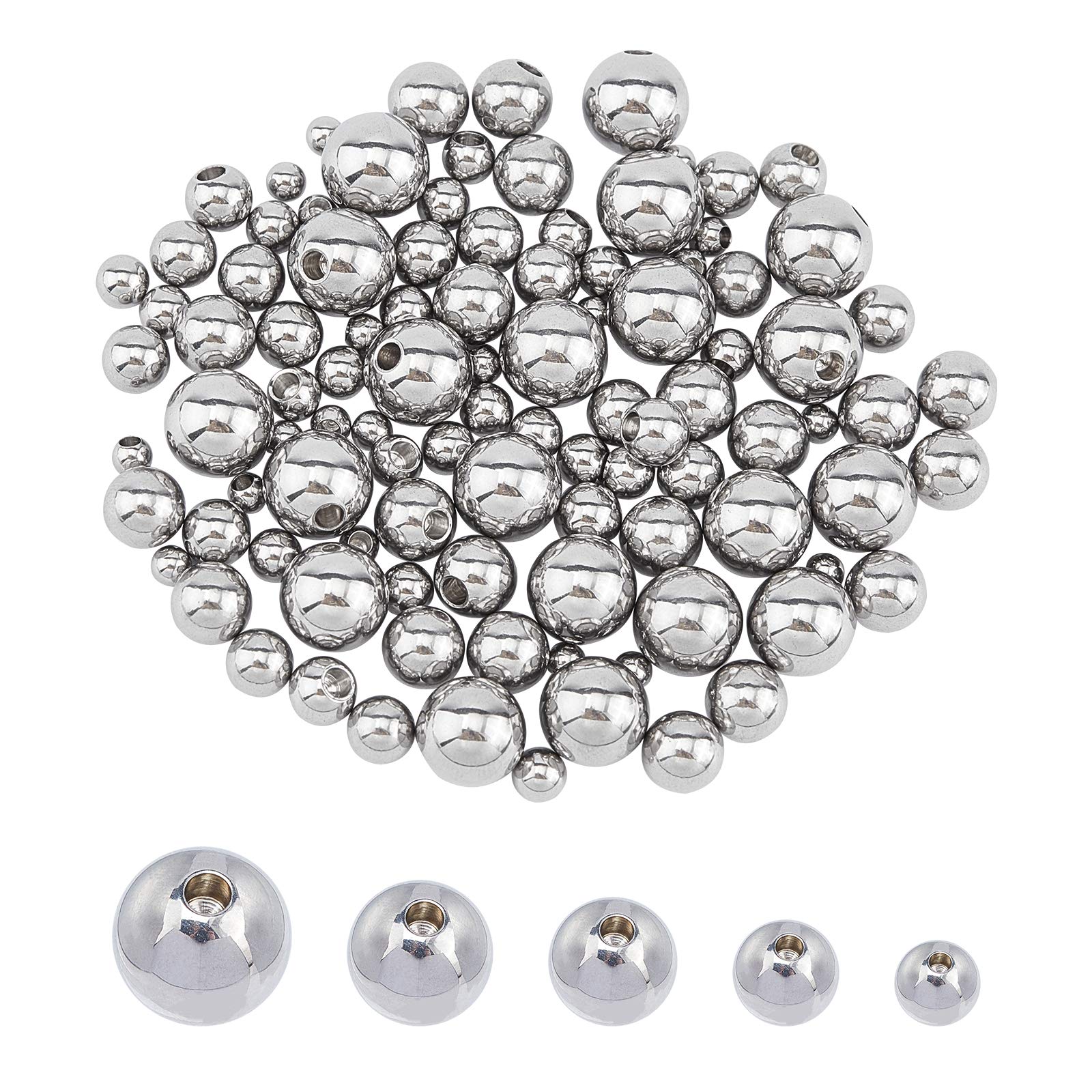 UNICRAFTALE 100pcs(50pairs) Flat Round Stud Earring Findings