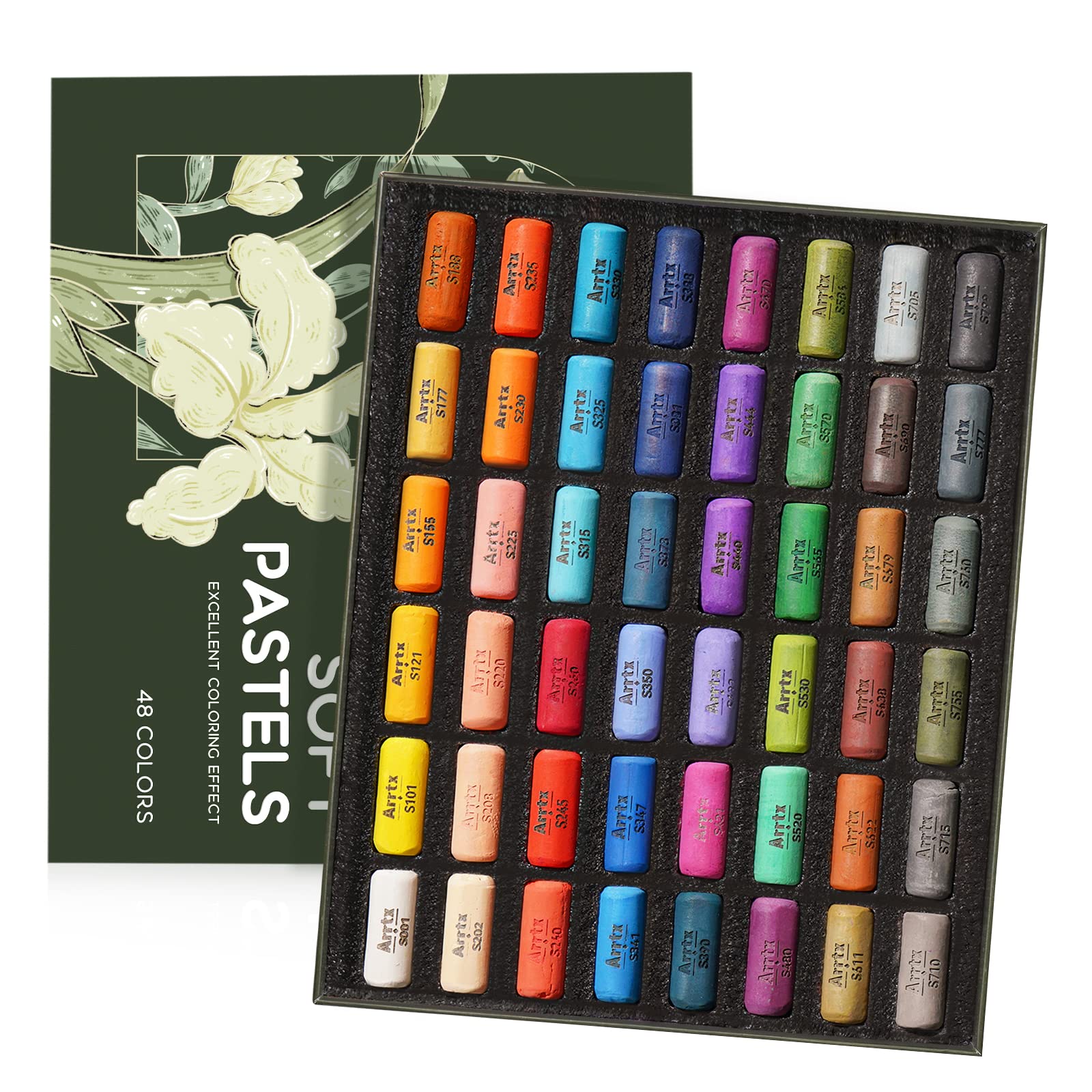 Arrtx Soft Pastels Art Supplies 48 Assorted Colors Chalk Pastels