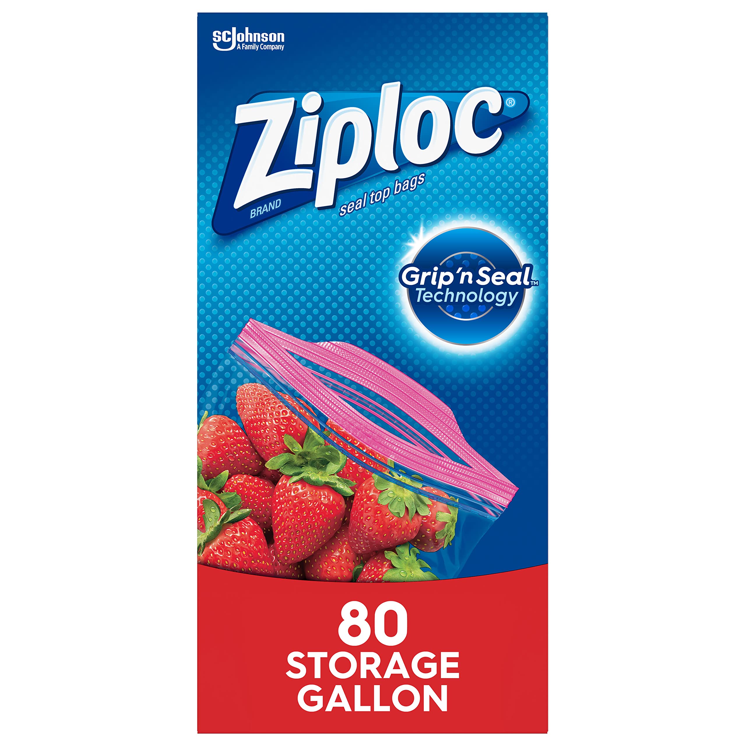Ziploc Gallon Food Storage Bags, Grip 'n Seal Technology for
