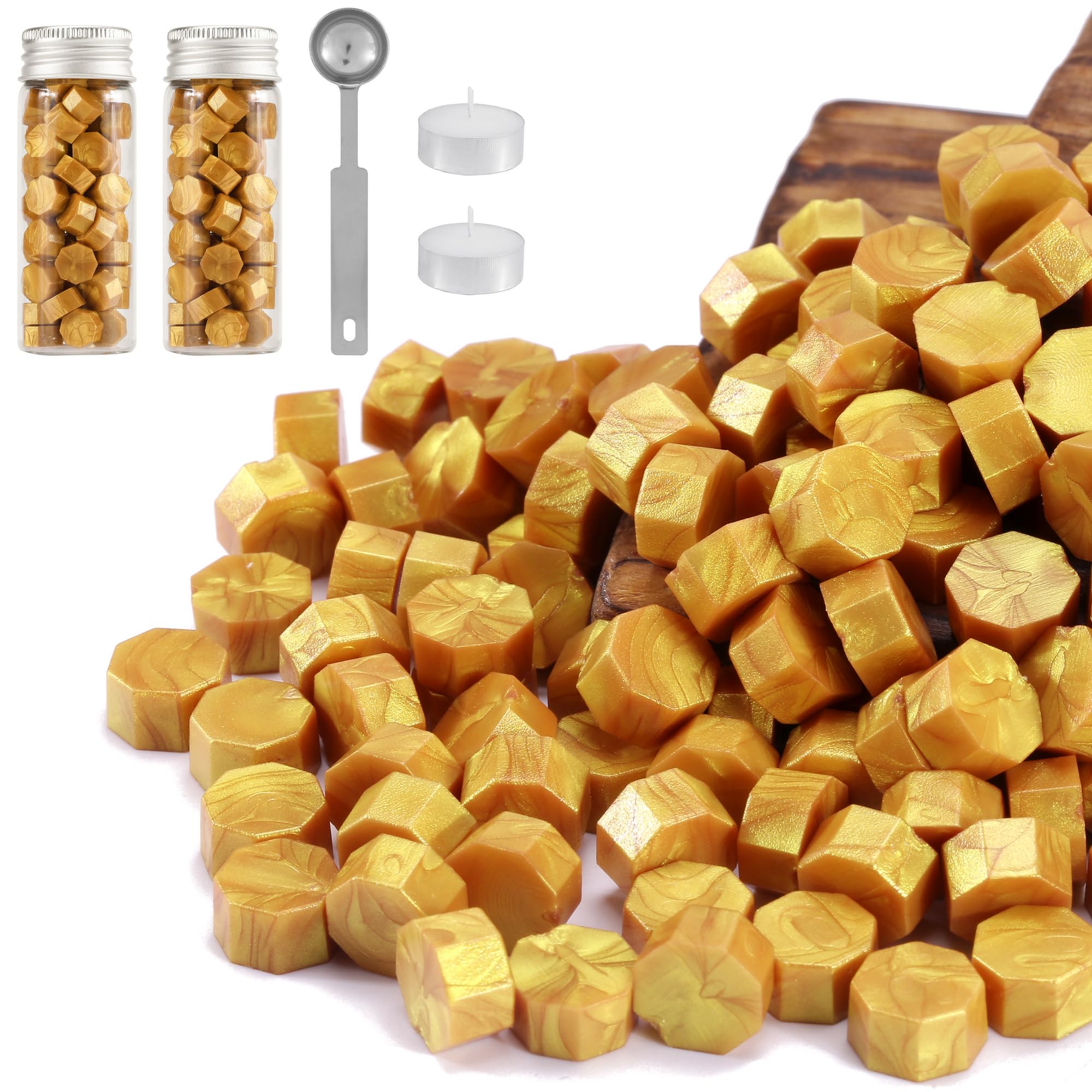 Gold Wax Seal Sticks, HOSAIL 20pcs Gold Wax Sealing Sticks Beads