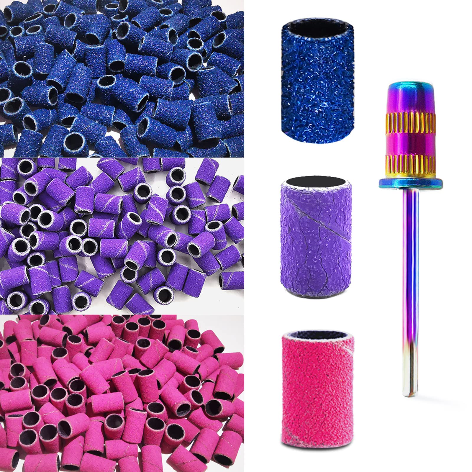 100Pcs Nail Sanding Bands with Nail Drill Bit Frosted Polishing Nails  Manicure Sand Ring Electric Drill Machine Accessories for Manicure Pedicure  – the best products in the Joom Geek online store
