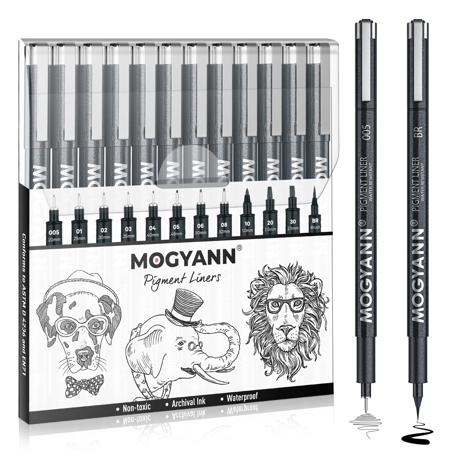 Sakura Pigma Micron 05 Colour Drawing Pen & Brush Art Set Japan 0.45mm 12  Pens 