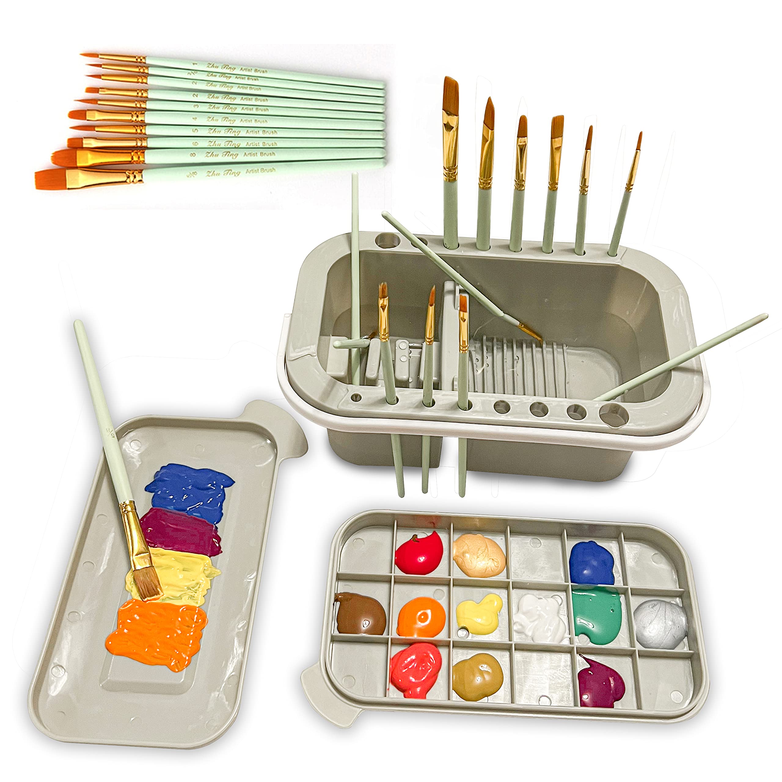 Paint Brush Cleaner, Paint Brush Holder and Organizers for Acrylic,  Watercolor