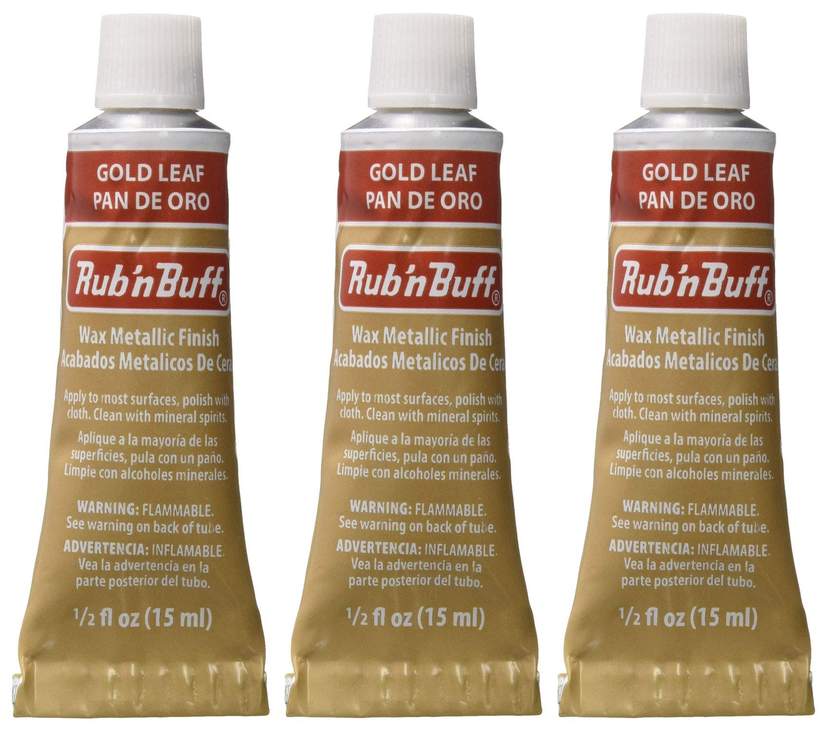 Rub 'n Buff The Original Wax Metallic Finish Gold Leaf Pack of 3