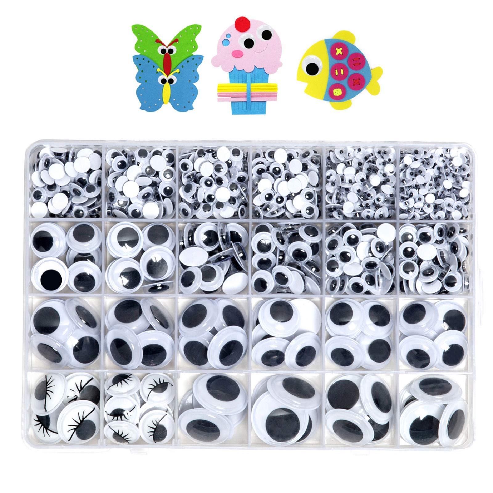 1210pcs Googly Wiggle Eyes Self Adhesive, for Craft Sticker Multi
