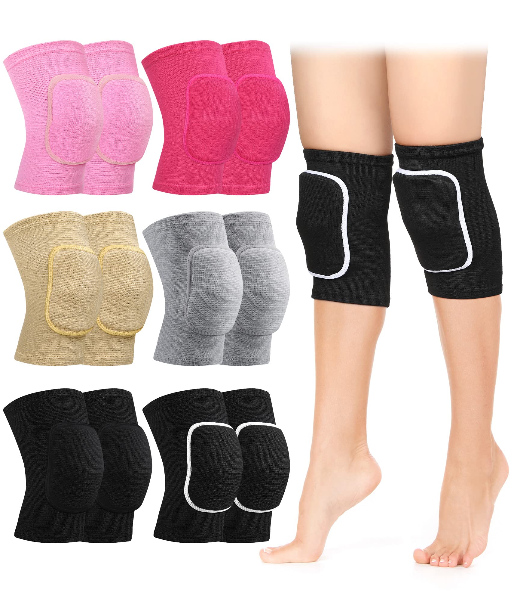 Eurzom 6 Pairs Dance Knee Pads Protective Knee Pads for Dancers