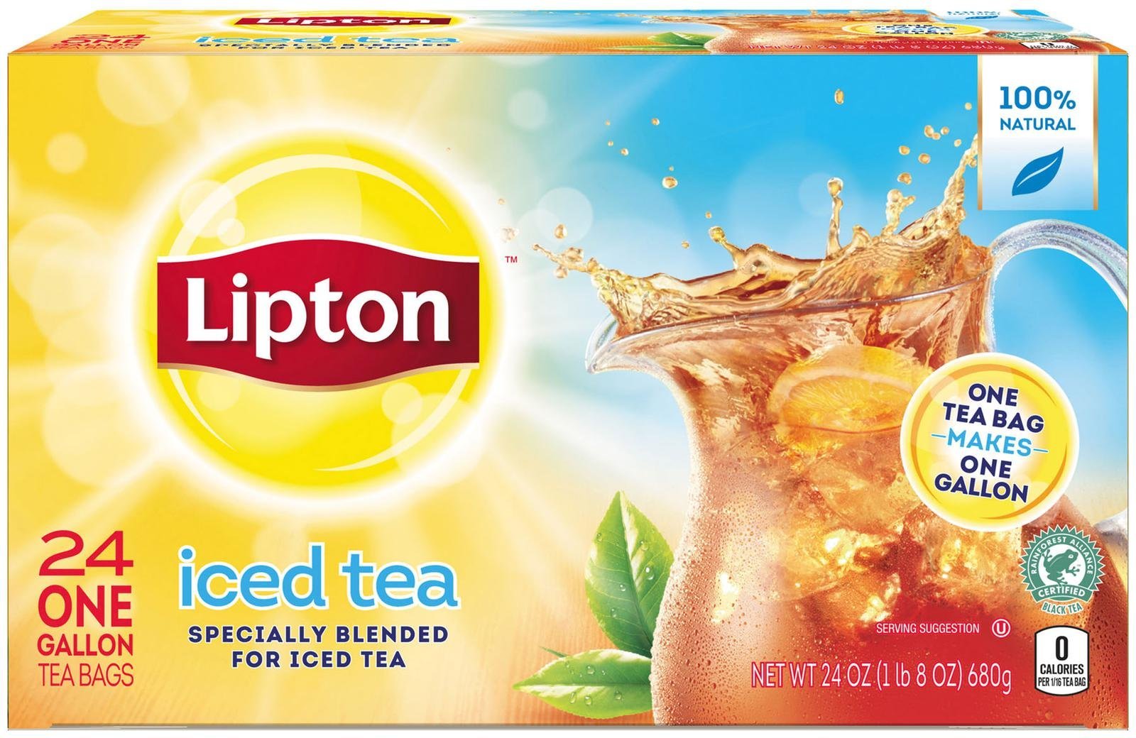 Lipton Gallon Size Tea Bags Iced Tea Brew 1 Oz 24 Count